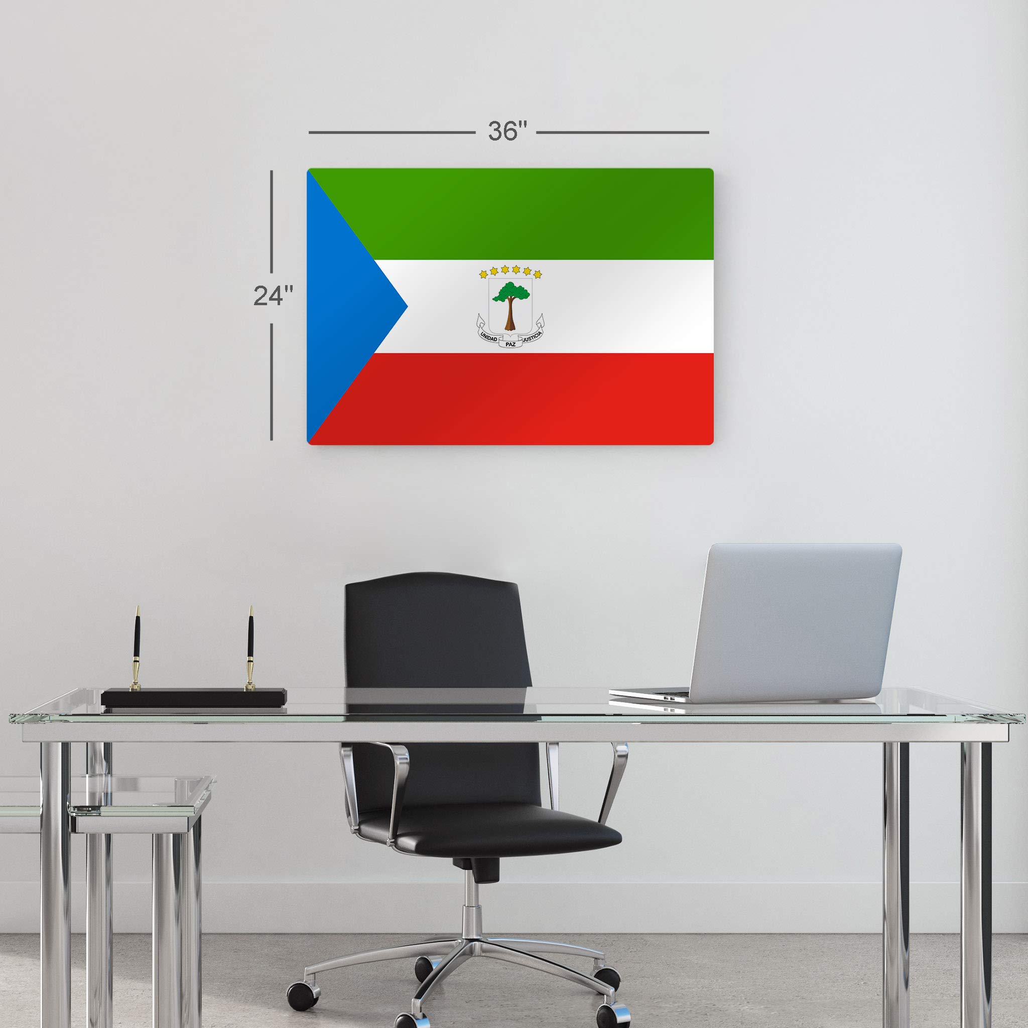 Equatorial Guinea Flag Metal Wall Art Print - 30x40 Inches, Ready to Hang, Made in USA | Modern Home & Office Decor for Living Room, Dorm, Bedroom, Kitchen, Man Cave, Sports Club & Bar | Patriotic African Country Flags Wall Decor