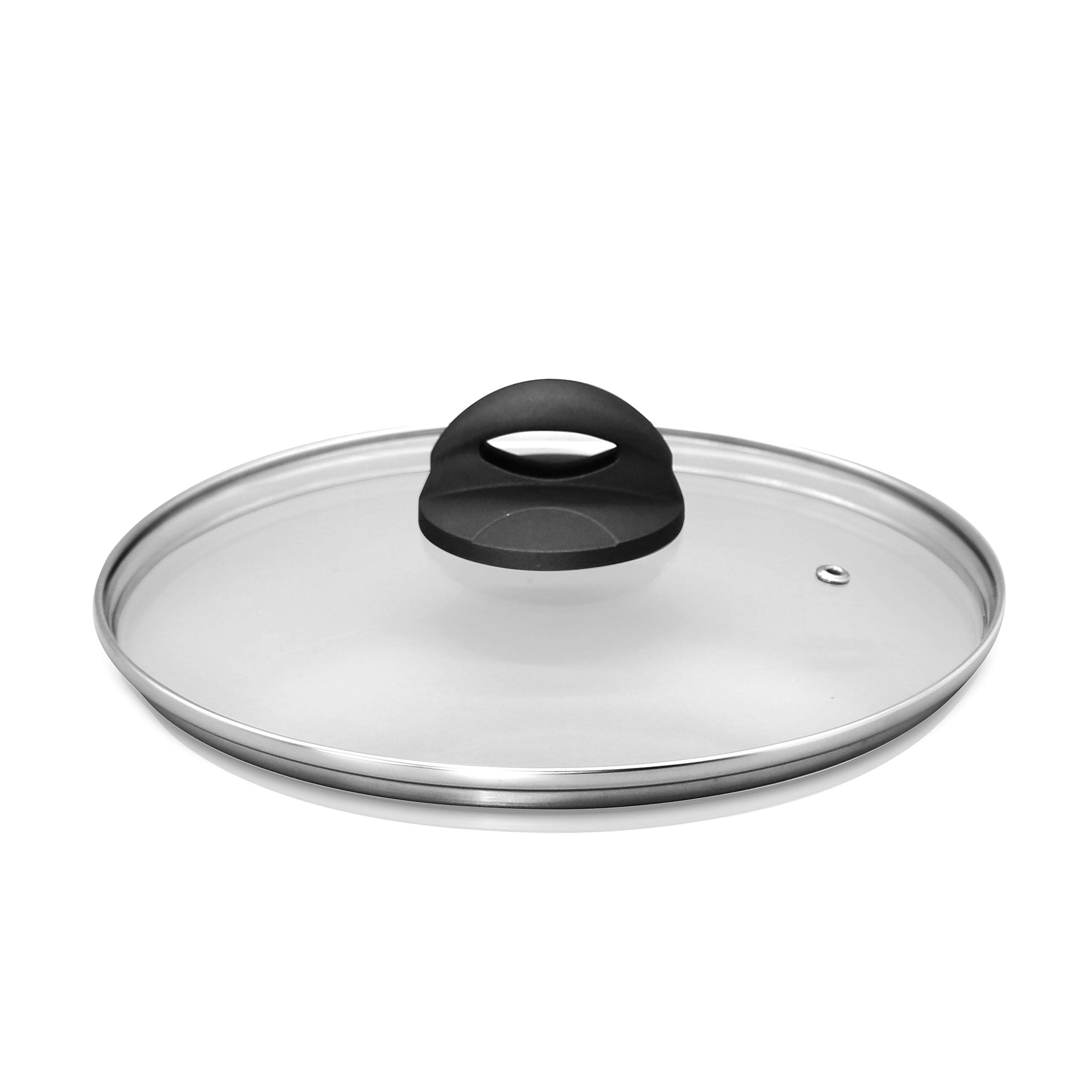 NutriChef Durable Dutch Oven Pot Lid - 9.5 Inch Tempered Glass Cover, Oven & Dishwasher Safe, Fits Model NCCW12S - Perfect for Slow Cooking, Baking & Serving Dishes