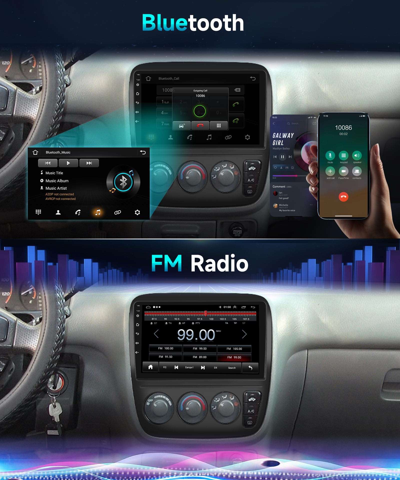 Podofo HiFi 16EQ Android Car Stereo for 1997-2001 Honda CRV | 9
