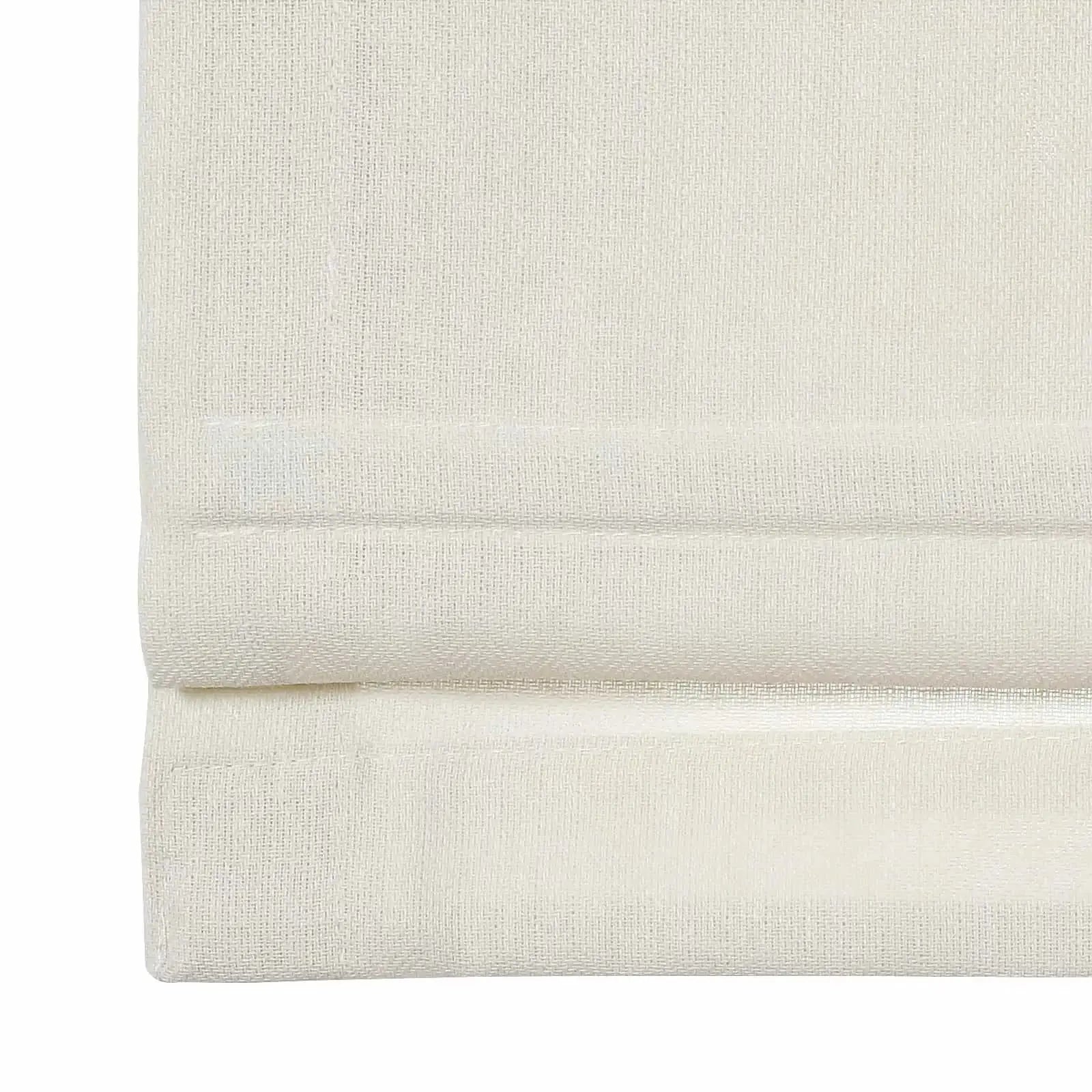 Ron Linen Cotton Herringbone Roman Shade - Cordless Window Treatment for Living Room, Bedroom & Office (Blackout/Sheer Options)