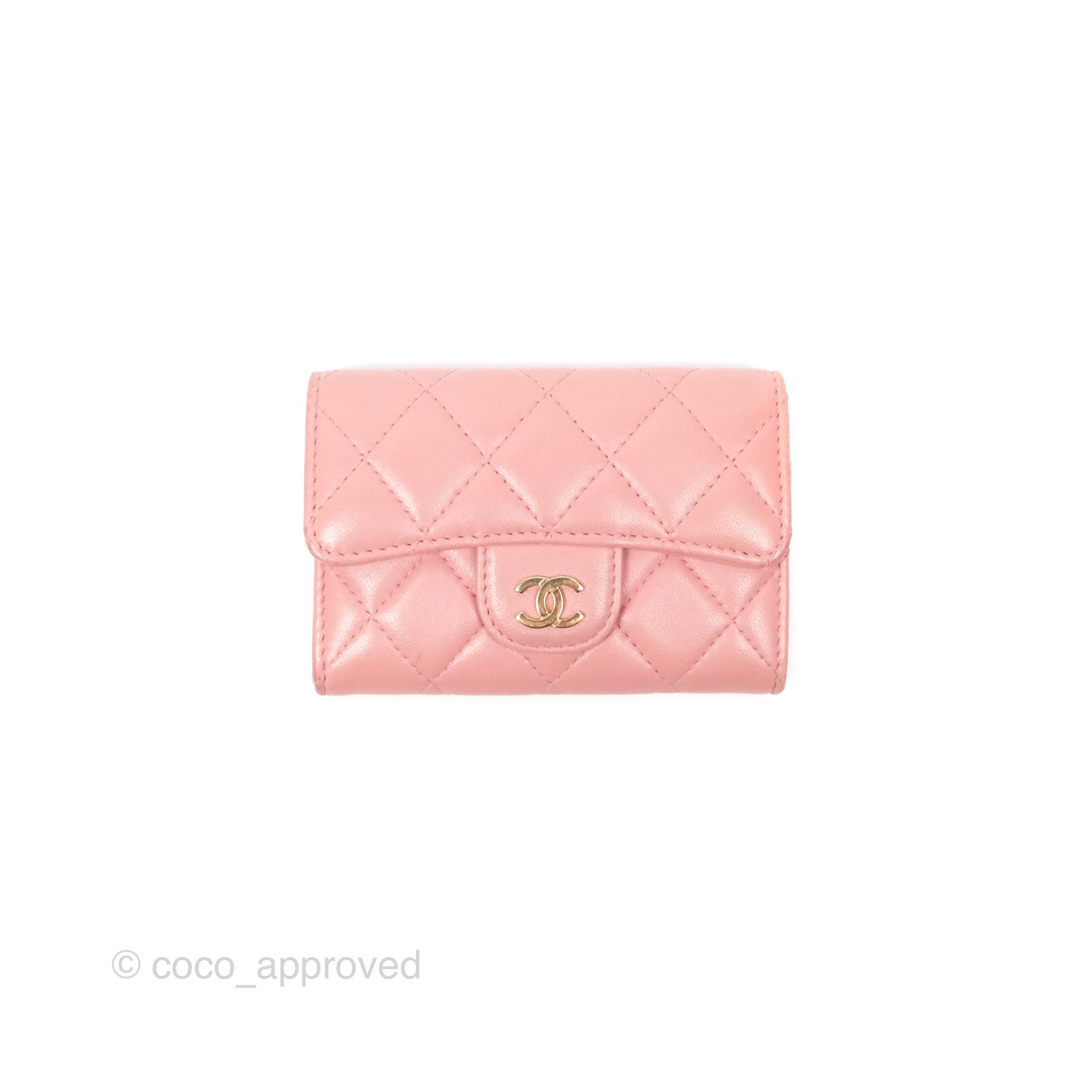 Chanel Classic Flap Card Holder in Pink Quilted Lambskin with Gold Hardware - Luxury Wallet for Women, Perfect for Everyday Use & Special Occasions