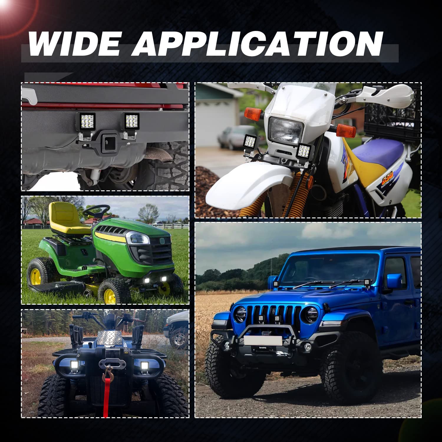 2 Inch LED Pod Lights 2PCS 54W - Waterproof Motorcycle Fog Lights & Spot Work Light Bar for Offroad Vehicles (Jeep, F150, Silverado, UTV, ATV, Dirtbike, Boats) - Perfect for Night Driving, Camping & Trail Adventures
