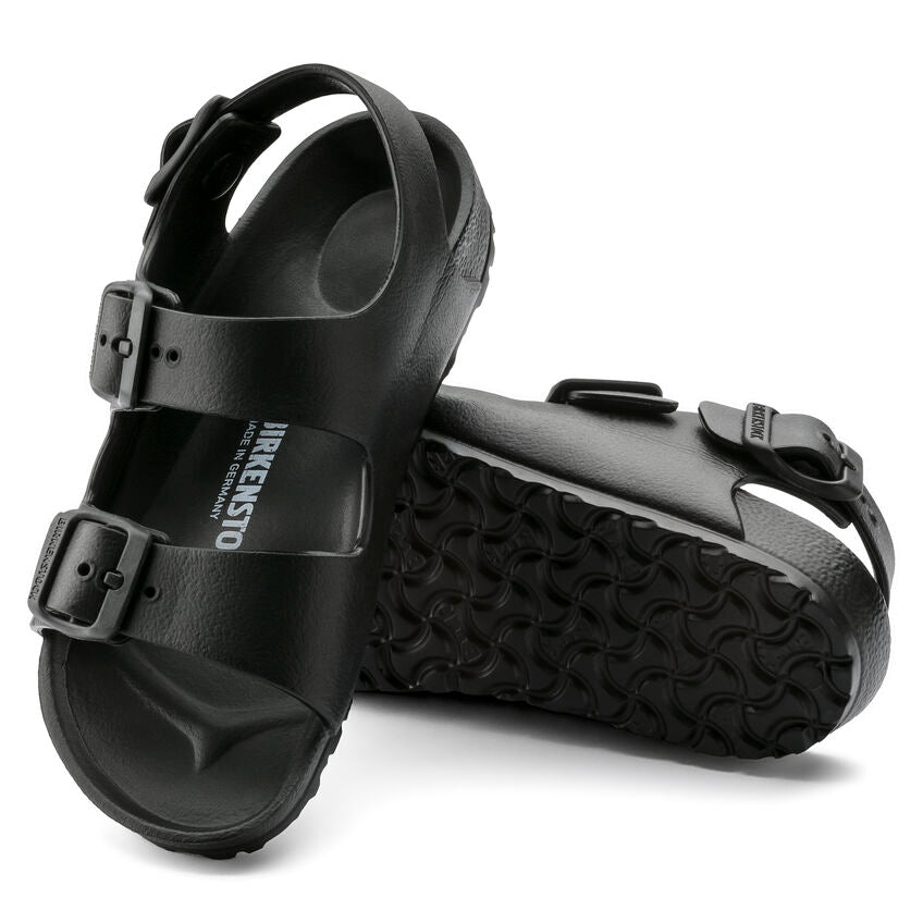 Birkenstock Kids Milano Essentials EVA Sandals - Black | Comfortable & Durable Waterproof Slides for Boys & Girls | Perfect for Beach, Pool, and Summer Outdoor Activities