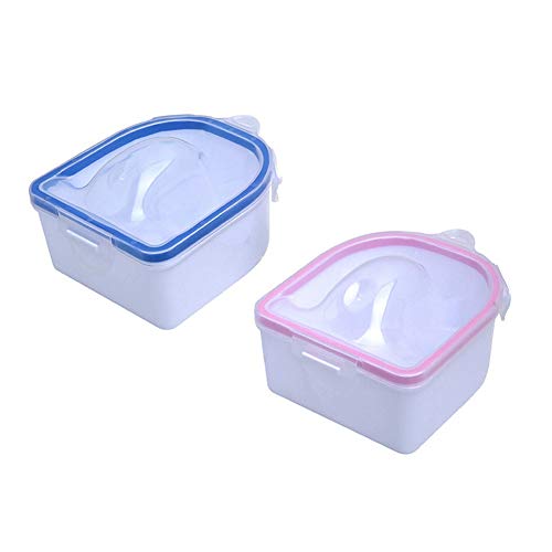 Novobey 2-Piece Nail Polish Remover Soaking Bowl Set - Manicure Pedicure Soak Off Bowl for Gel & Acrylic Nails - Random Colors - Perfect for Salon & Home Nail Care