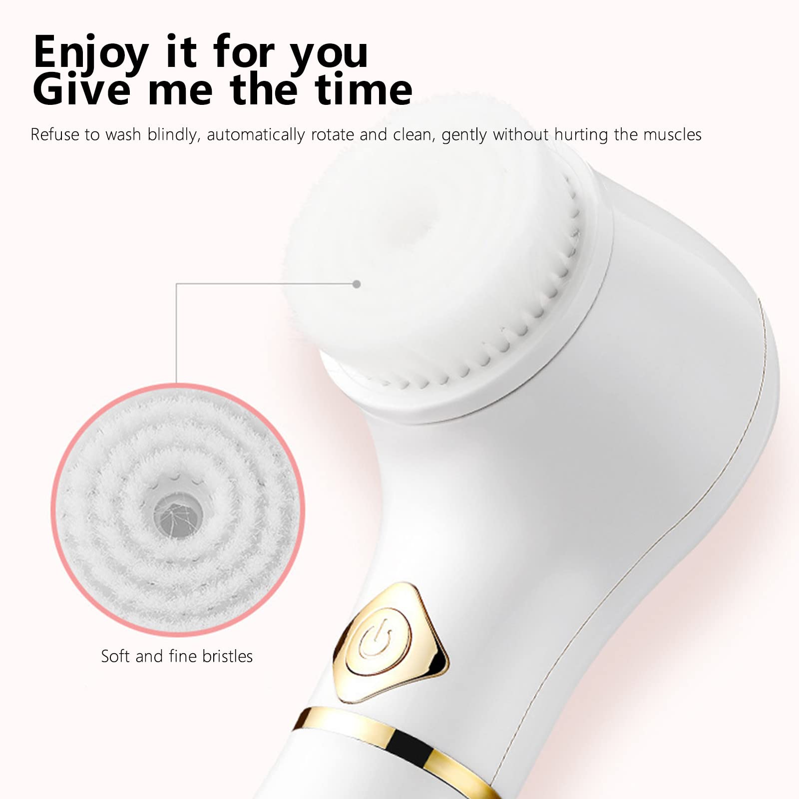3-in-1 Waterproof Facial Cleansing Brush with 3 Heads - Exfoliate & Massage for Deep Cleansing | Spa & Travel Use