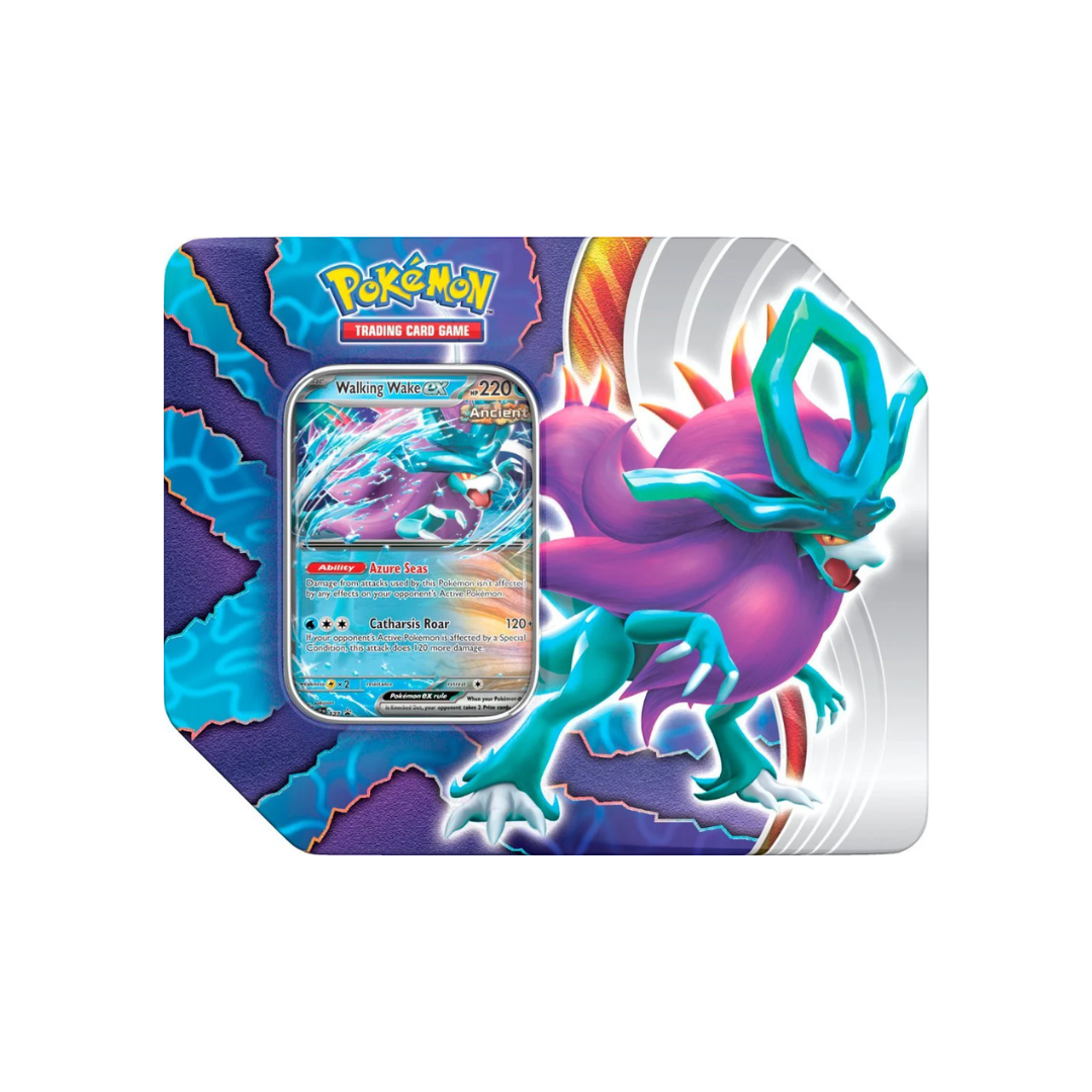 Pokemon Walking Wake ex Tin - Exclusive Collectible Trading Card Game (TCG) - Perfect for Battles, Gifts & Display | Pokemon TCG, Tins & Collectibles for Fans & Players