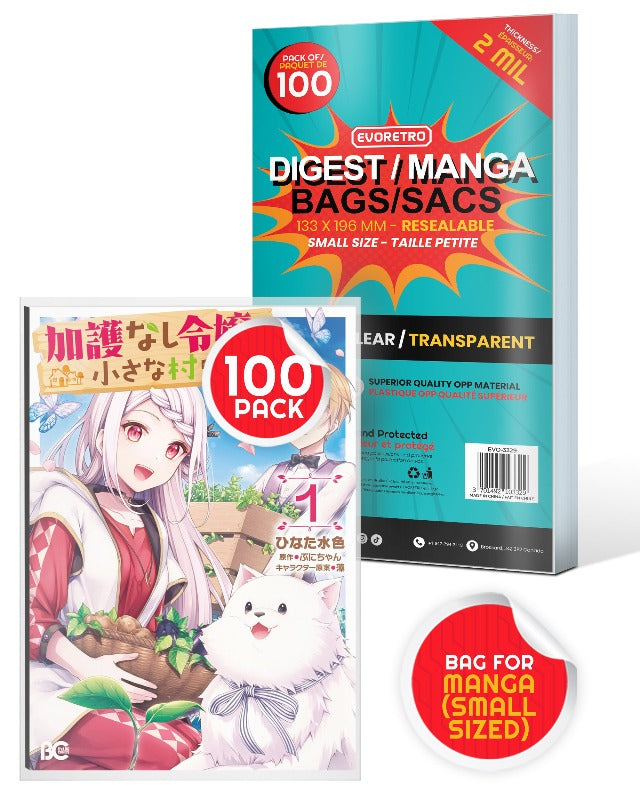 Evoretro Clear Resealable Bags for Comics, Manga & Collectibles - Perfect for Storage, Protection & Organization of Digest Books, Comic Collections & Trading Cards