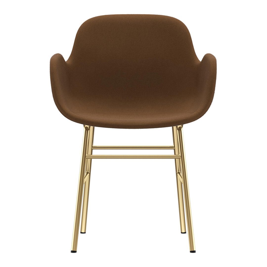 Modern Form Armchair with Sturdy Metal Legs & Soft Upholstery - Perfect for Living Room, Office, or Reading Nook