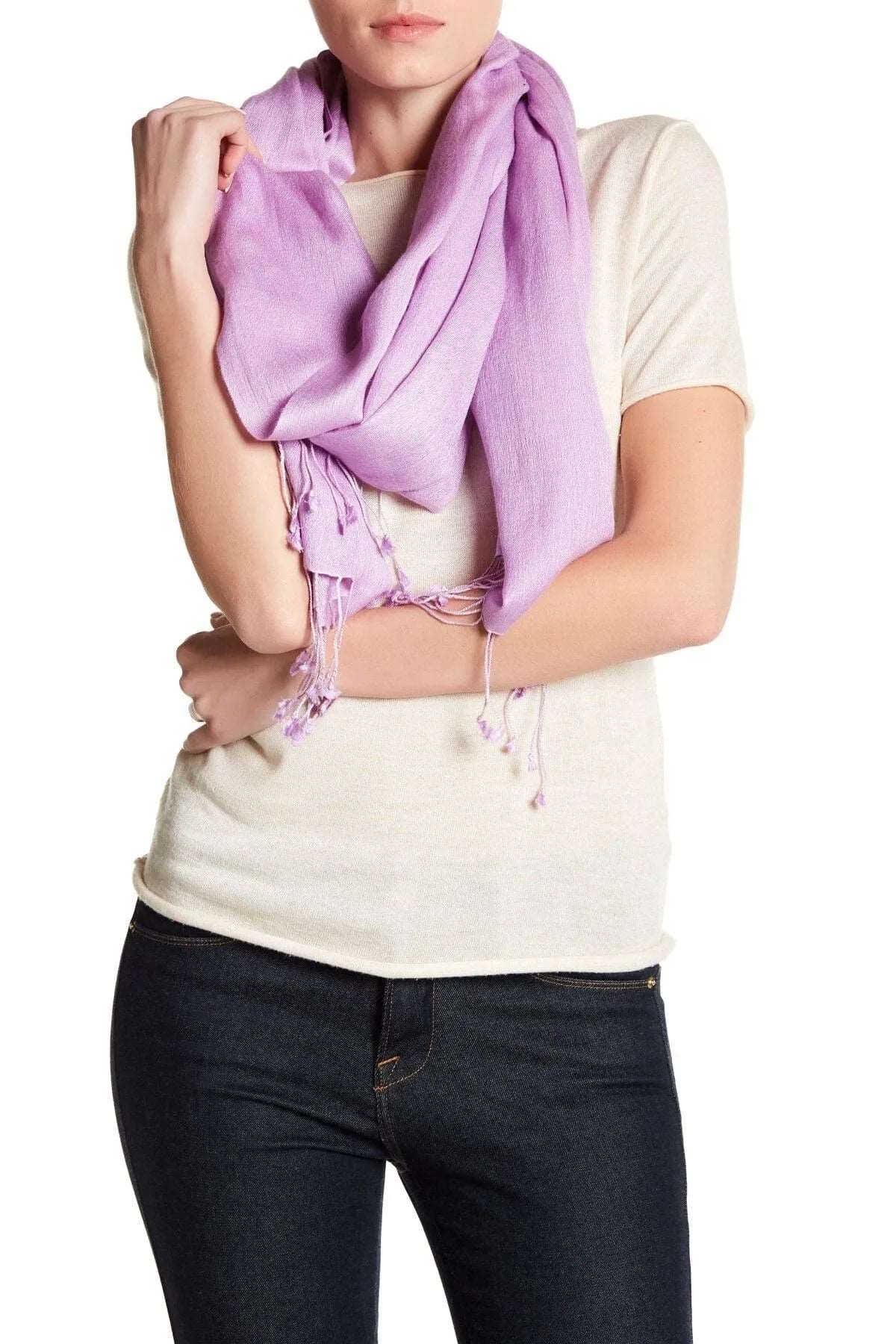Luxury Cashmere Fringe Wrap Scarf - Soft Warm Winter Shawl for Women - Perfect for Office, Travel & Evening Outfits