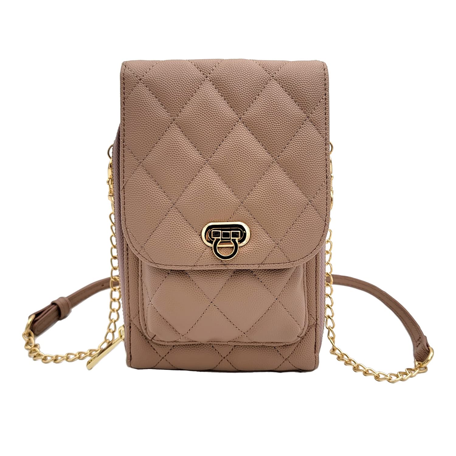 Vegan Leather Phone Crossbody Bag for Women - Small Mini Shoulder Wallet Card Holder Quilted Purse | Perfect for Travel, Shopping, and Everyday Use