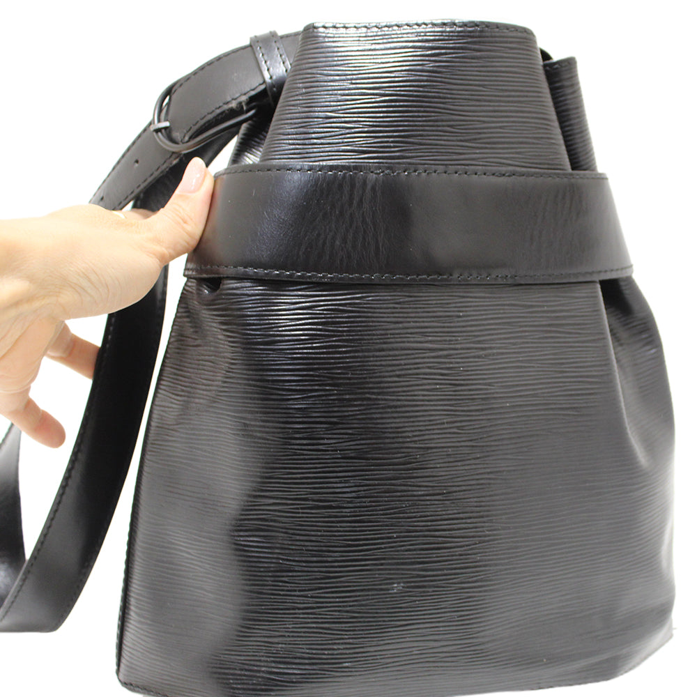 Authentic Louis Vuitton Black Epi Leather Sac E'paule Shoulder Bag for Women | Luxury Designer Handbag | Perfect for Work, Travel & Evening Events