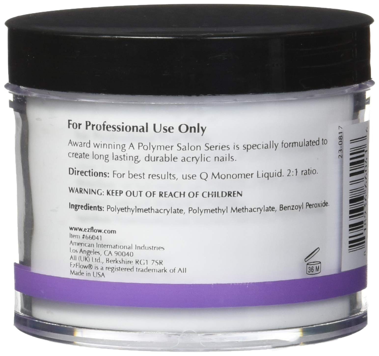 EZ Flow A Polymer Clear False Nails - 4oz Acrylic Nail Kit for Salon & DIY Manicures - Perfect for Nail Extensions, French Tips & Gel Polish Application