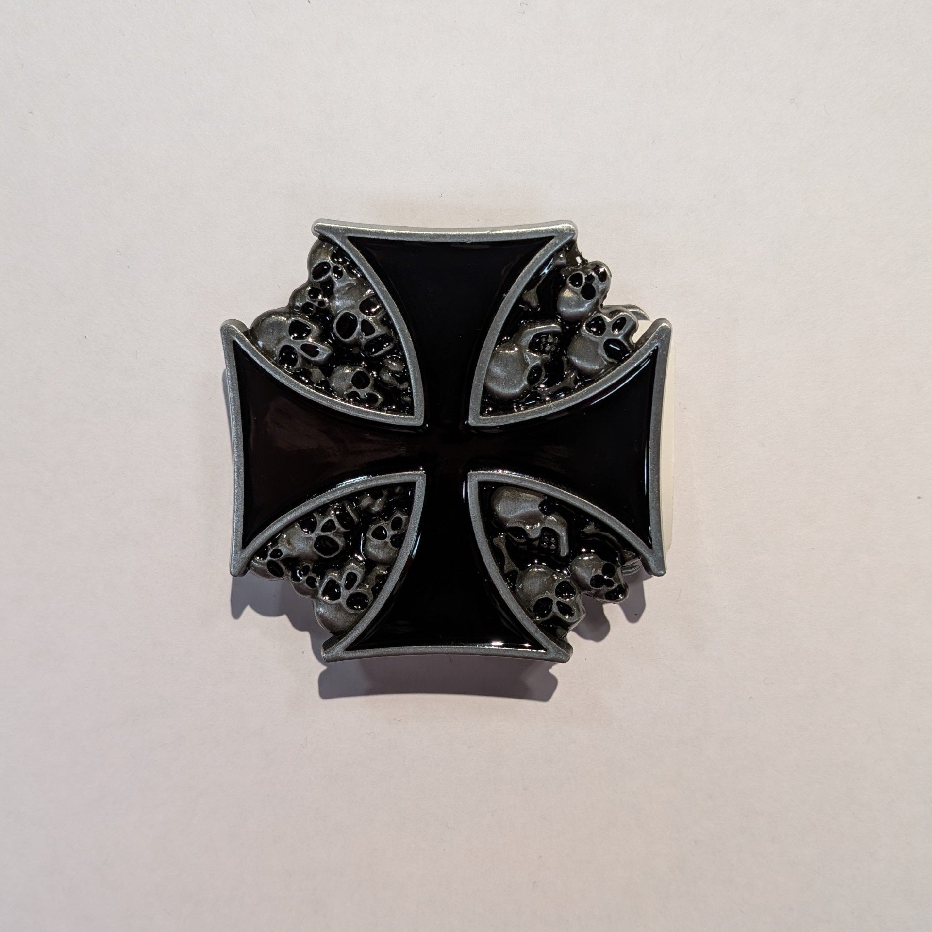 Iron Cross Belt Buckle - Heavy Duty Metal Belt Accessory for Men & Women - Gothic Punk Style for Jeans, Pants & Costumes