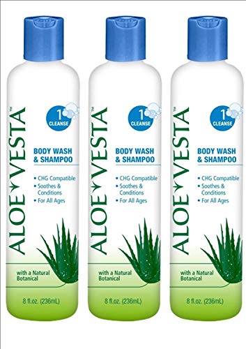 Aloe Vesta Body Wash & Shampoo by ConvaTec - 8 oz | Gentle Cleansing for Sensitive Skin | Ideal for Daily Use, Hospitals, and Elderly Care