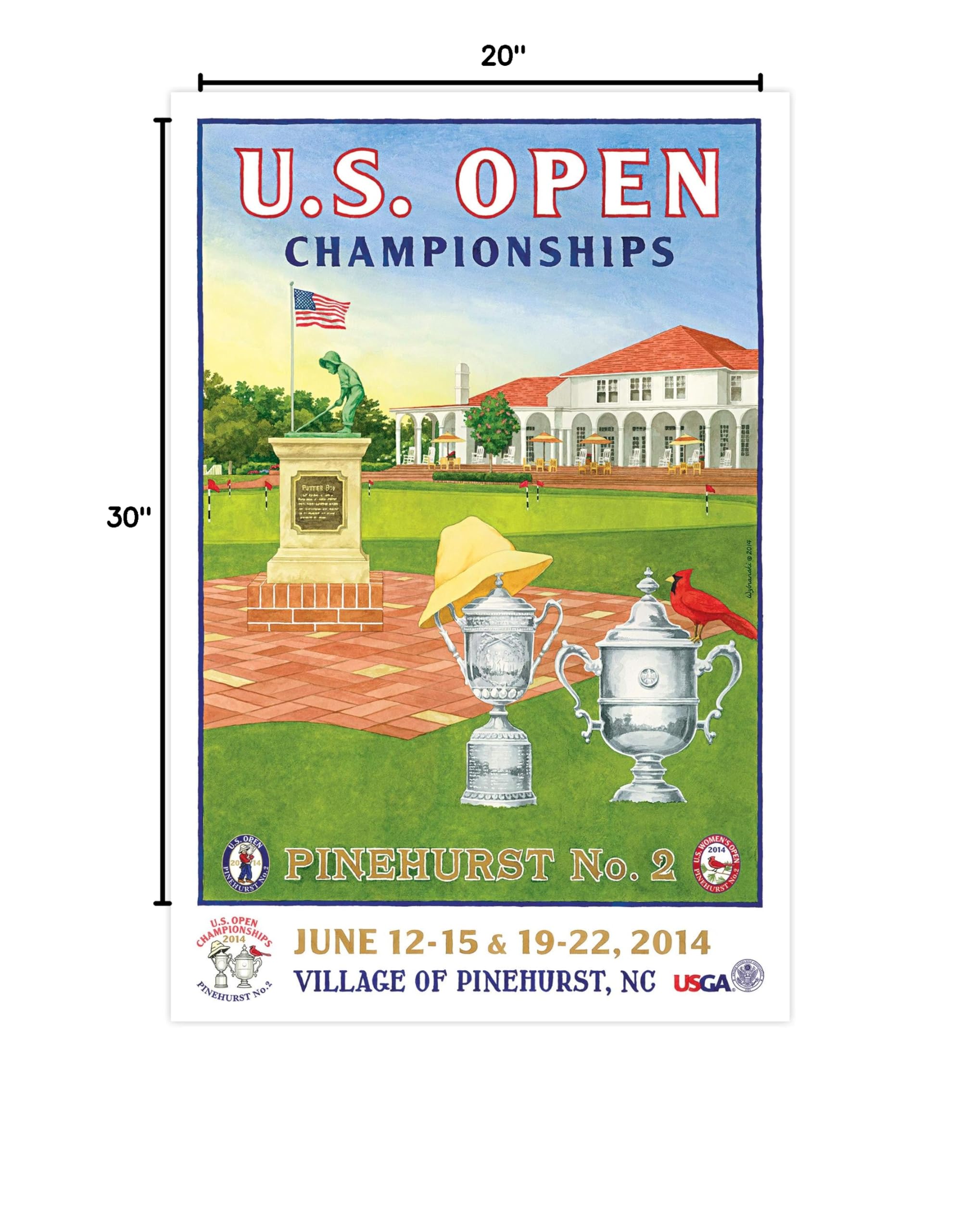 Lee Wybranski Official Golf Art - 2014 U.S. Open Championship at Pinehurst - 20