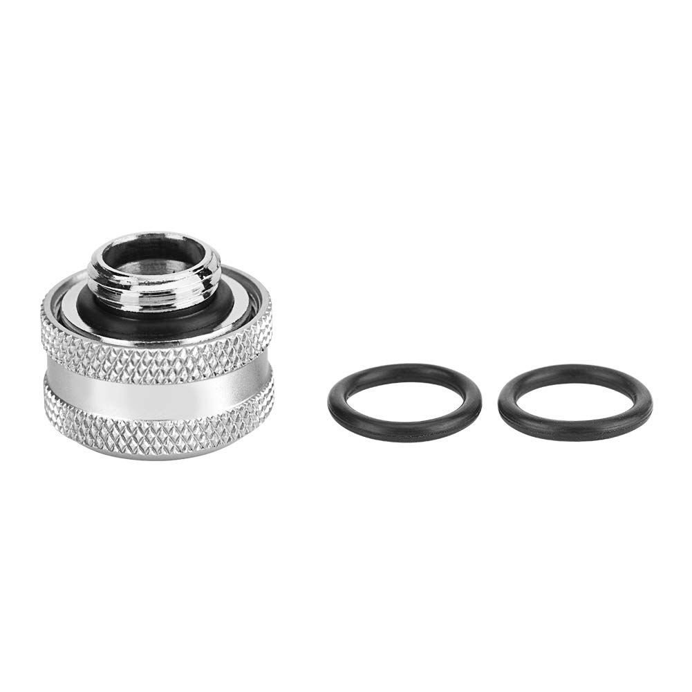 4Pcs Brass PC Water Cooling Fittings - 16mm OD Compression Fittings with Triple-Layer Sealing Rings for Acrylic Tubes - Silver Computer Liquid Cooling System Components for Gaming Rigs & High-Performance PCs