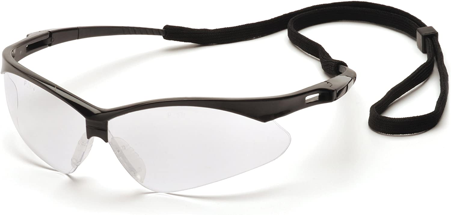 Pyramex PMXTREME Safety Glasses - Black Frame with Clear Anti-Fog Lens for Construction, Woodworking & DIY Projects | ANSI Z87.1 Certified Eye Protection