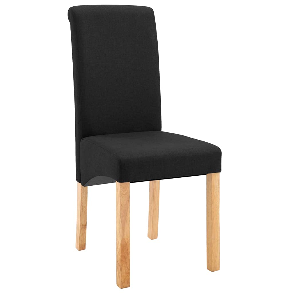 2 Pack Black Fabric Upholstered Padded Dining Chairs - Comfortable Kitchen, Restaurant & Lounge Chairs for Home & Commercial Use