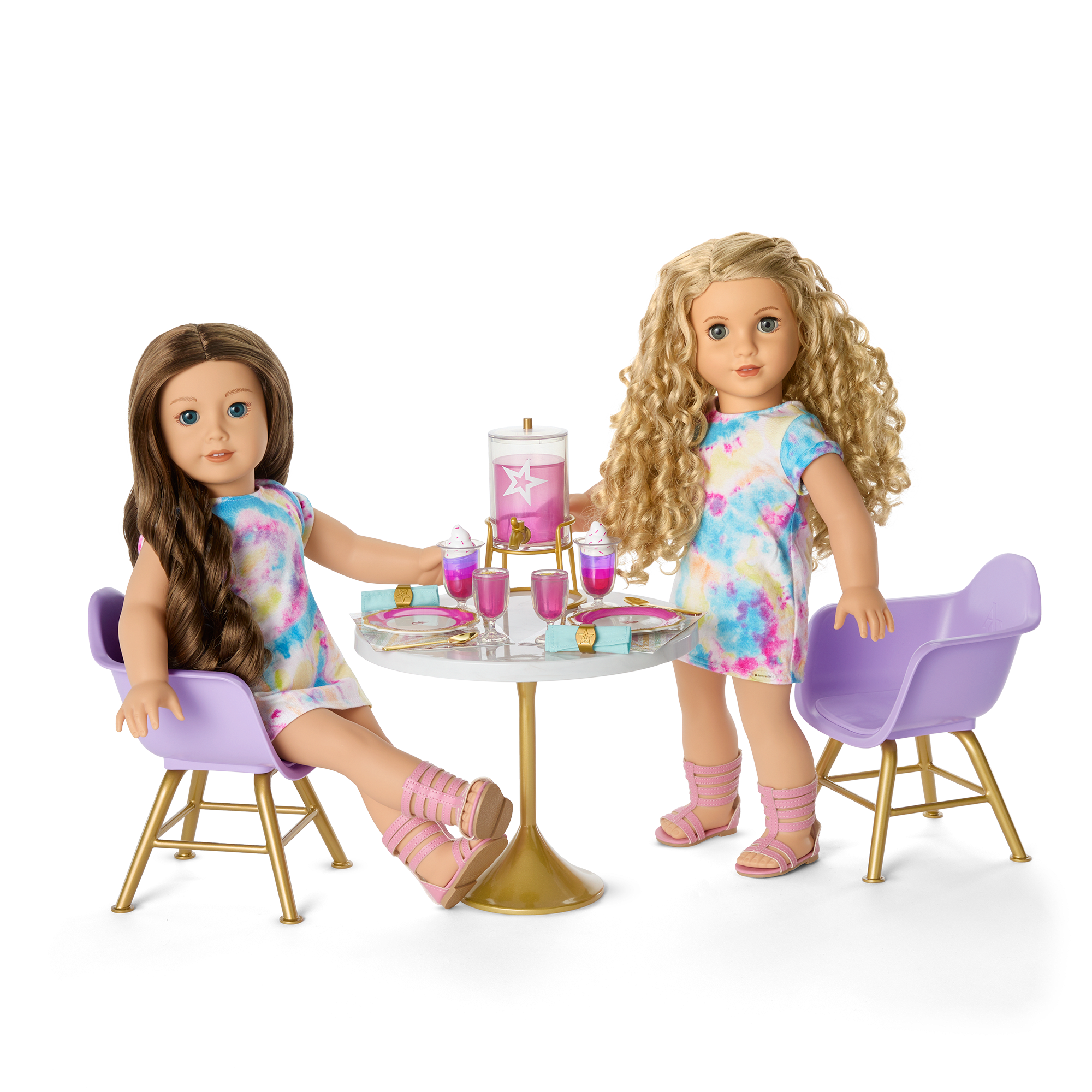 18 Inch Doll Kitchen Table Set for Two - Perfect for Dollhouse Play, Tea Parties & Pretend Play Scenes