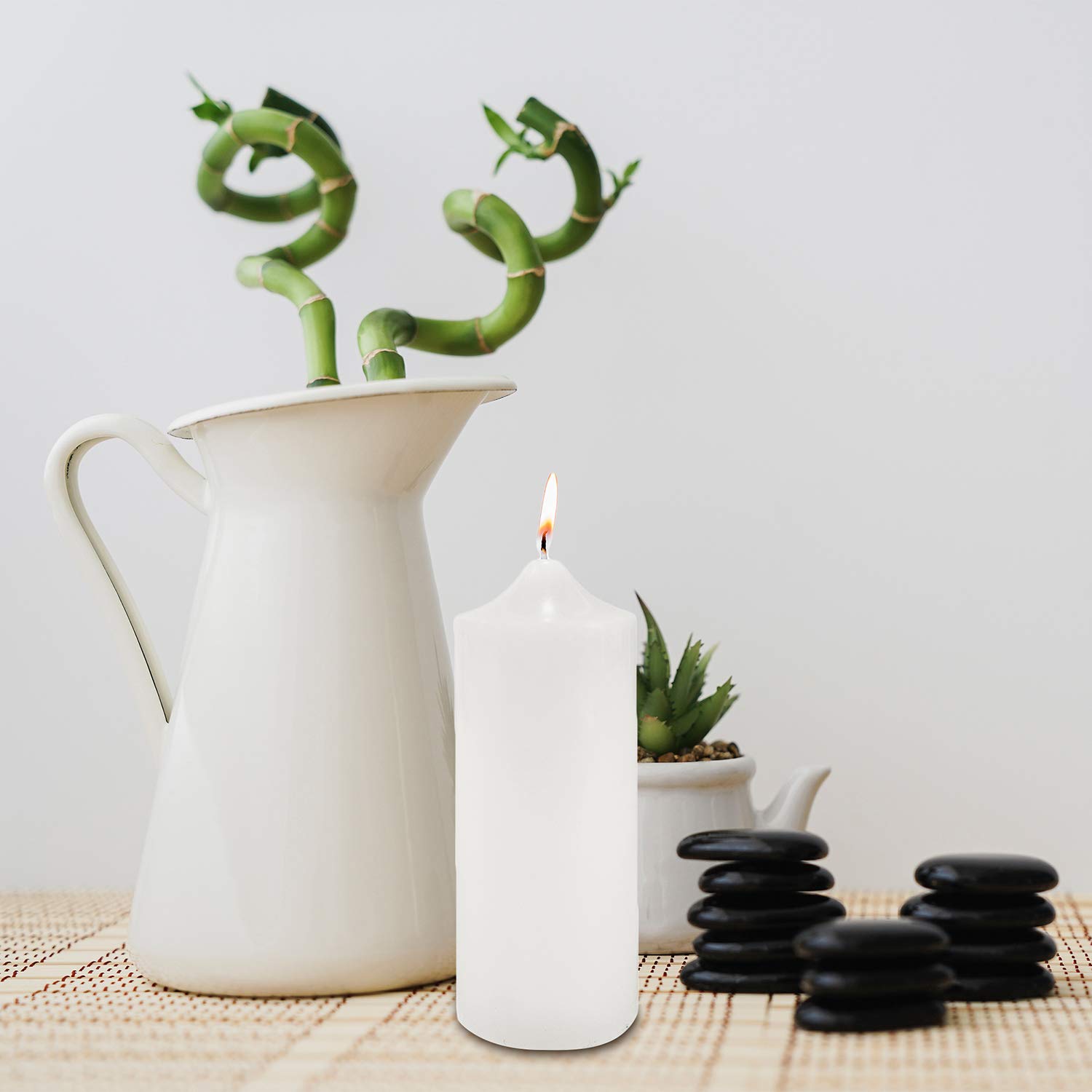 Unscented White Pillar Candles 3