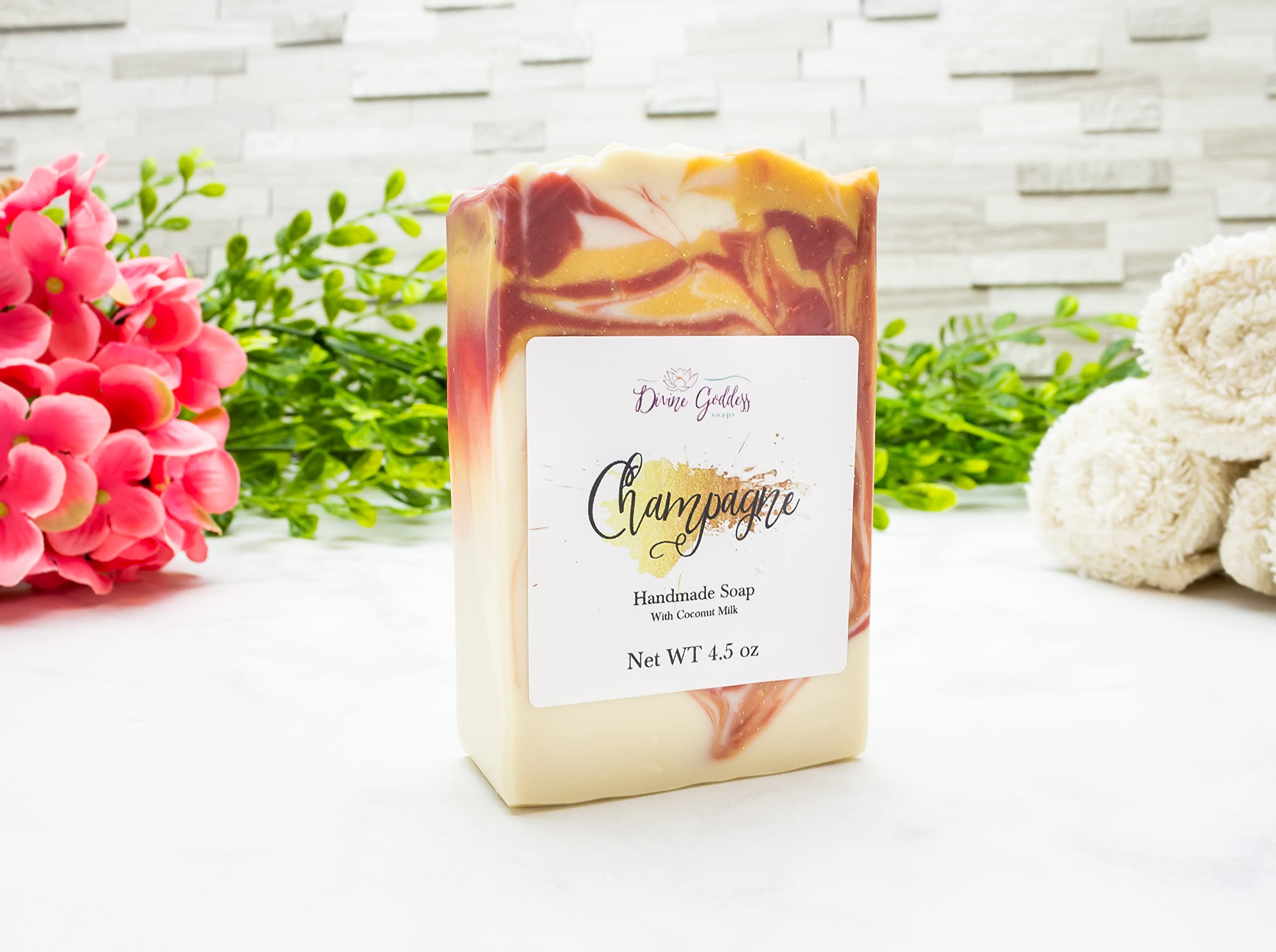 Champagne Coconut Milk Soap with Shea Butter - Citrus Scented Hand & Body Bar for Women - Natural Tallow Soap for Dry Skin - Perfect for Daily Use, Gift Sets & Spa Days