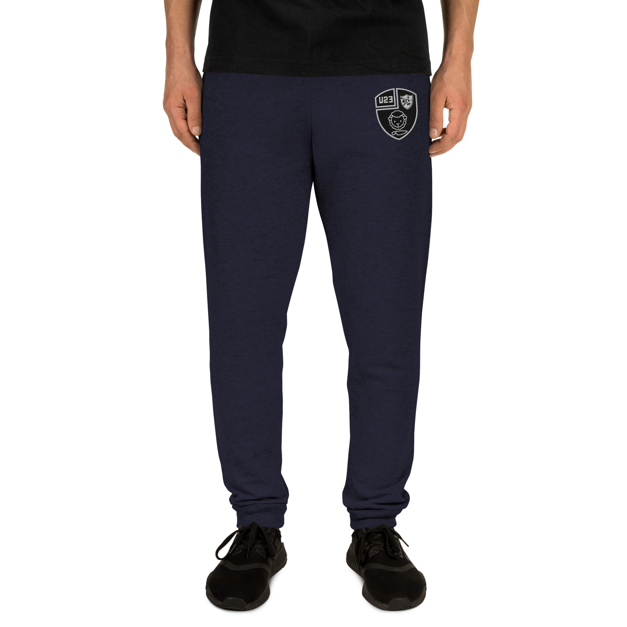 Black & Blue U23 Jogger Sweatpants for Men - Comfortable Athletic Running Pants with Elastic Waist - Perfect for Gym, Workout, and Casual Wear