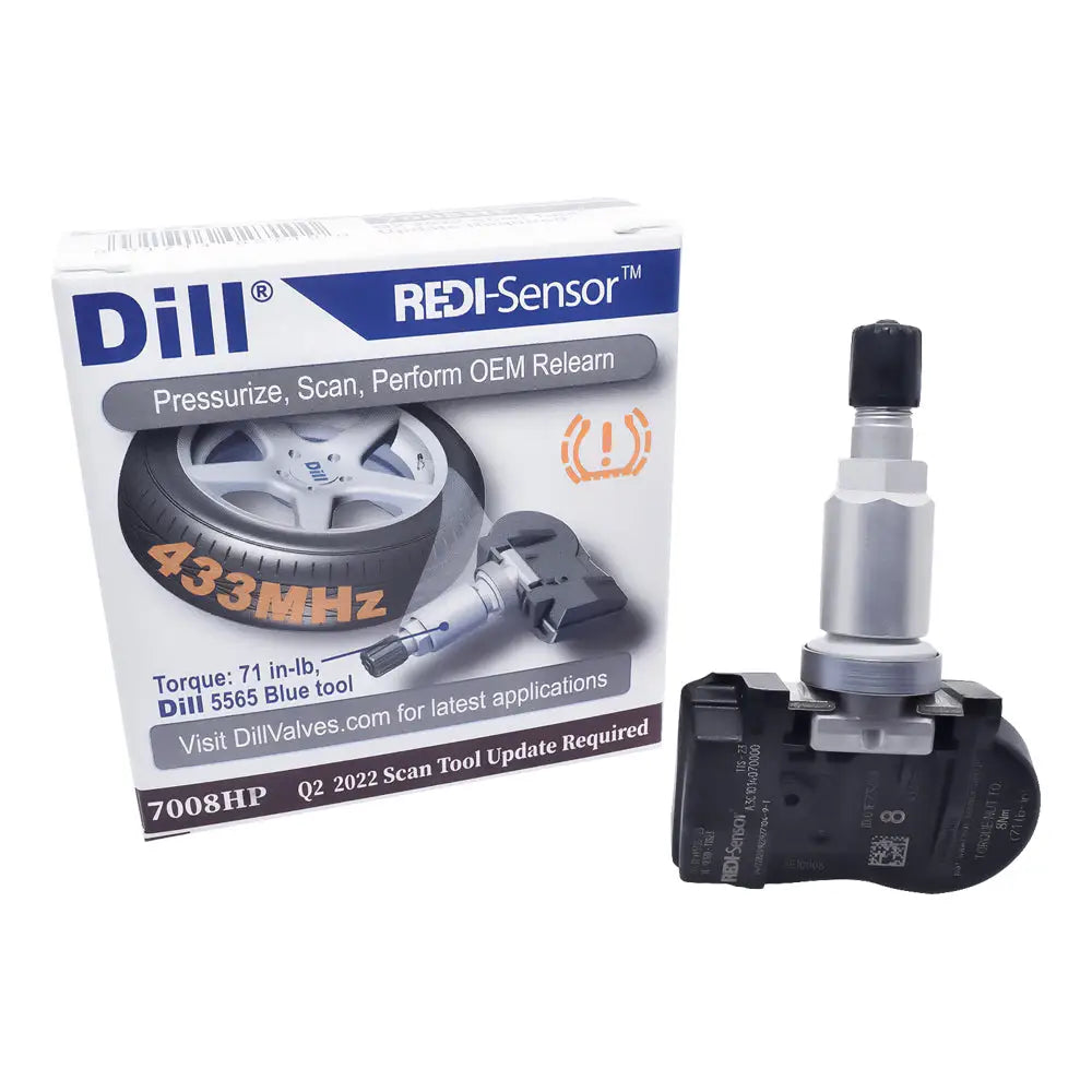 Dill 7008HP Redi Sensor 433 MHz TPMS Sensor - Metal/Clamp-in Tire Pressure Monitoring System for Cars, Trucks & SUVs | Easy Installation & Accurate Readings for Safe Driving