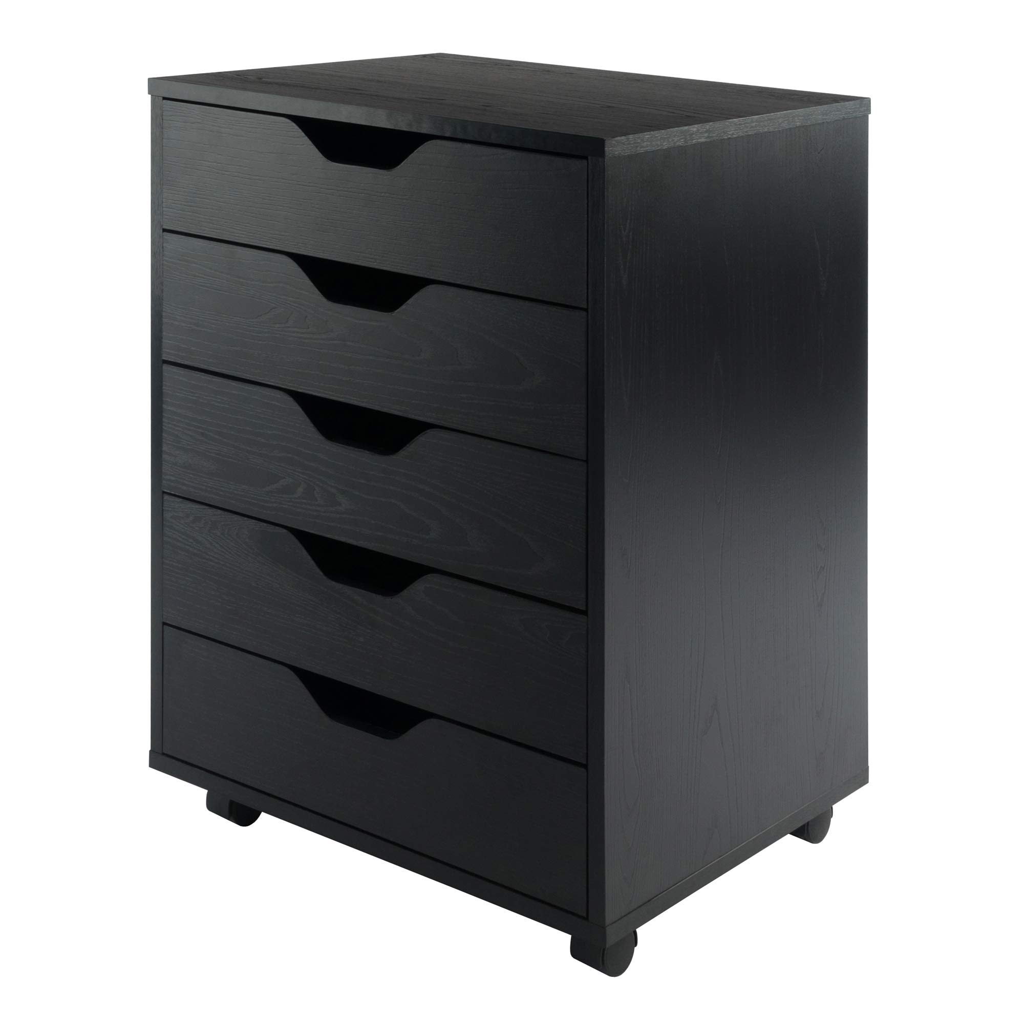 Winsome Halifax 5-Drawer Storage Organizer in Black - Perfect for Bedroom, Office & Closet Organization