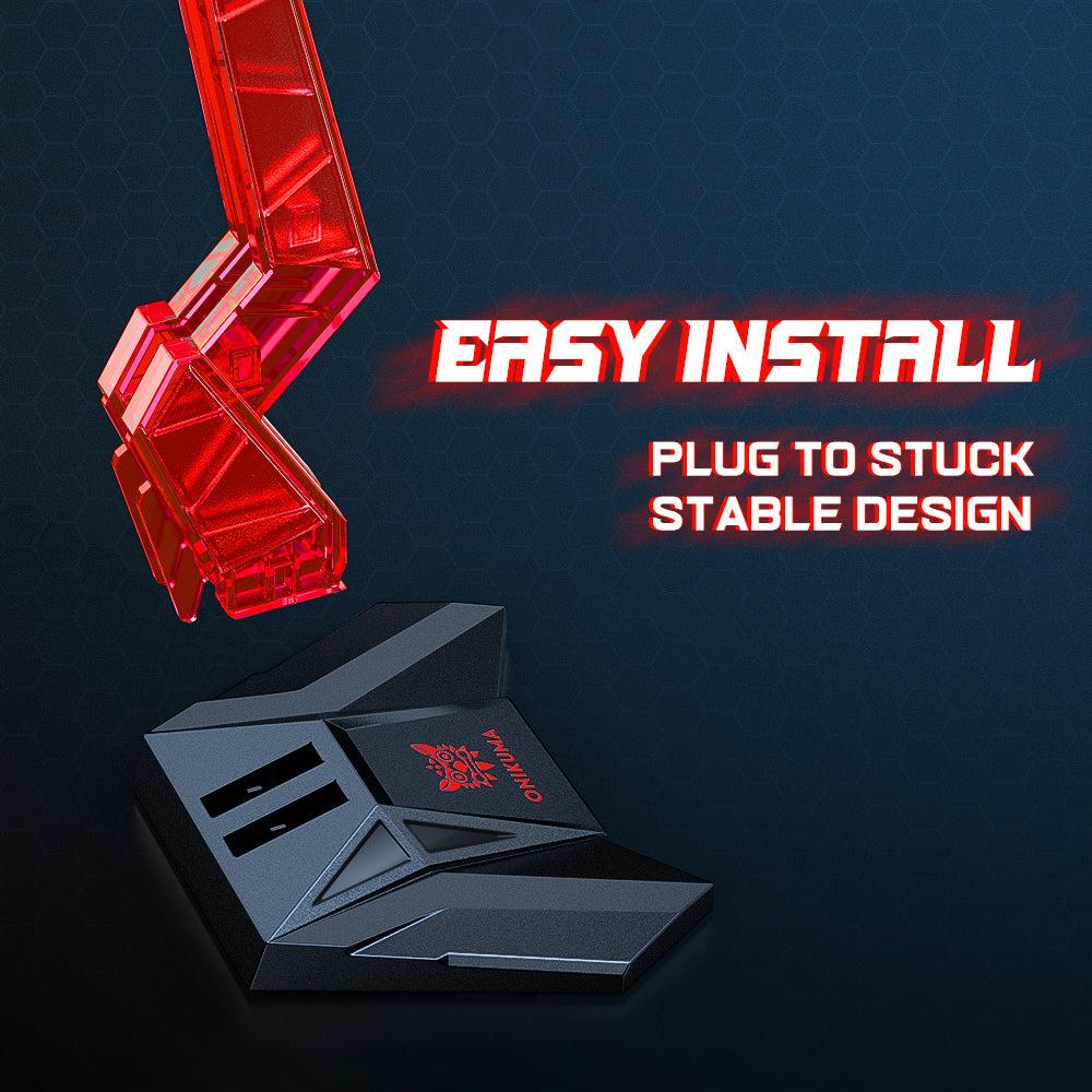 ONIKUMA ST 3 Acrylic Gaming Headset Stand with Hook - Perfect for Desk Organization & Headphone Storage for Gamers