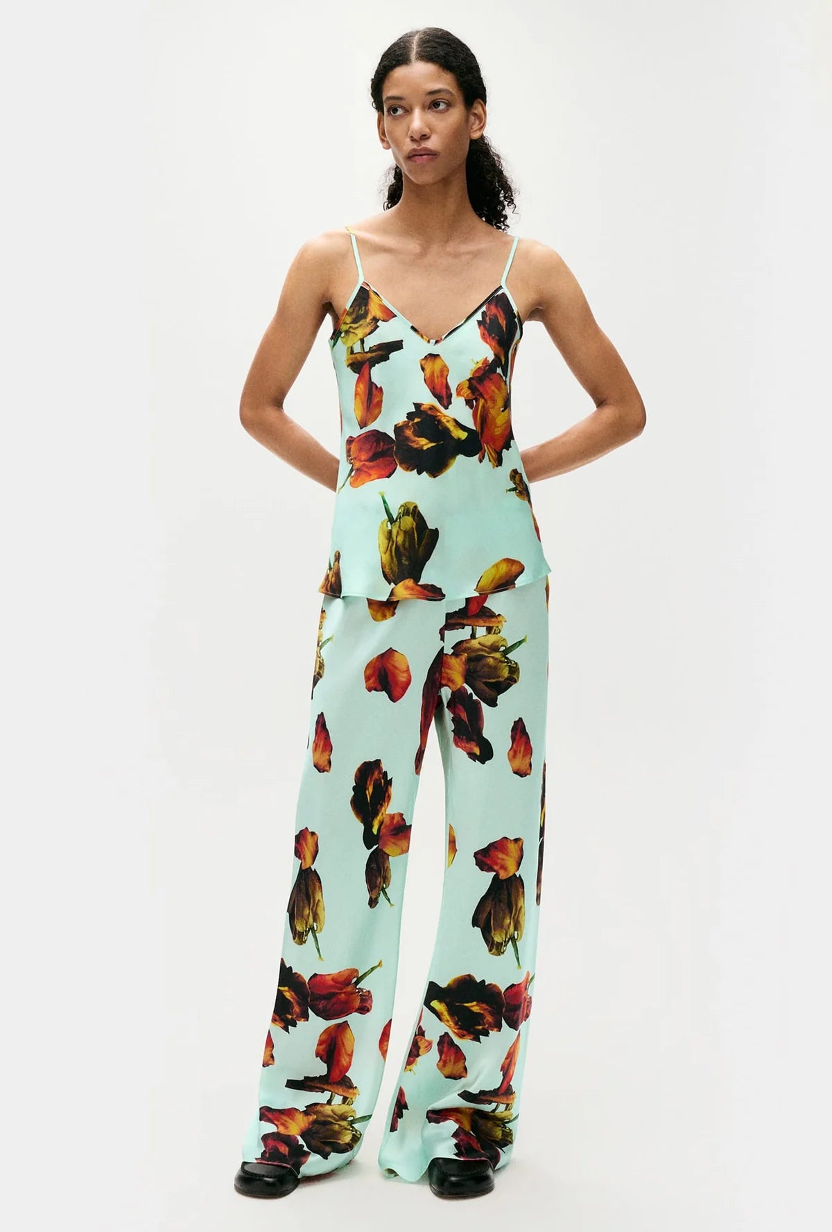 Bias Cut Cami Top - Tulipa Dew Floral Print Women's Tank Top | Perfect for Summer Outfits, Casual Wear & Layering