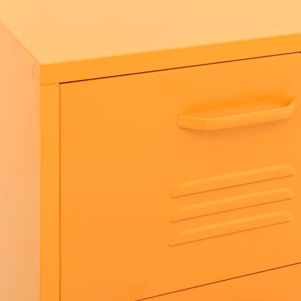 vidaXL 2-Drawer Steel File Cabinet - Mustard Yellow Office Storage Cabinet for Documents & Files | Perfect for Home Office, School, or Business Organization