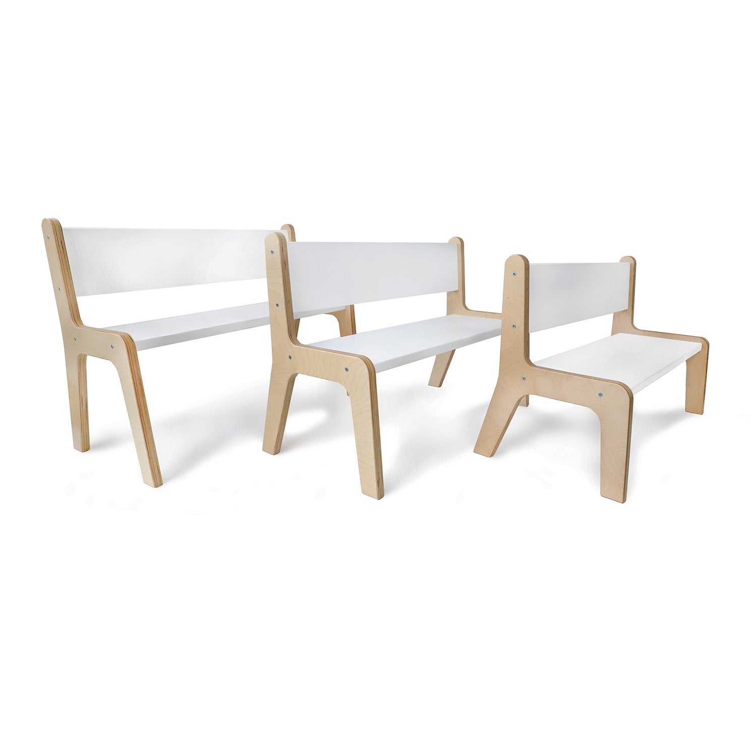 ElevatED™ White Bench 12H WB1982 - Modern Minimalist Entryway Seating for Home, Office & Garden Decor