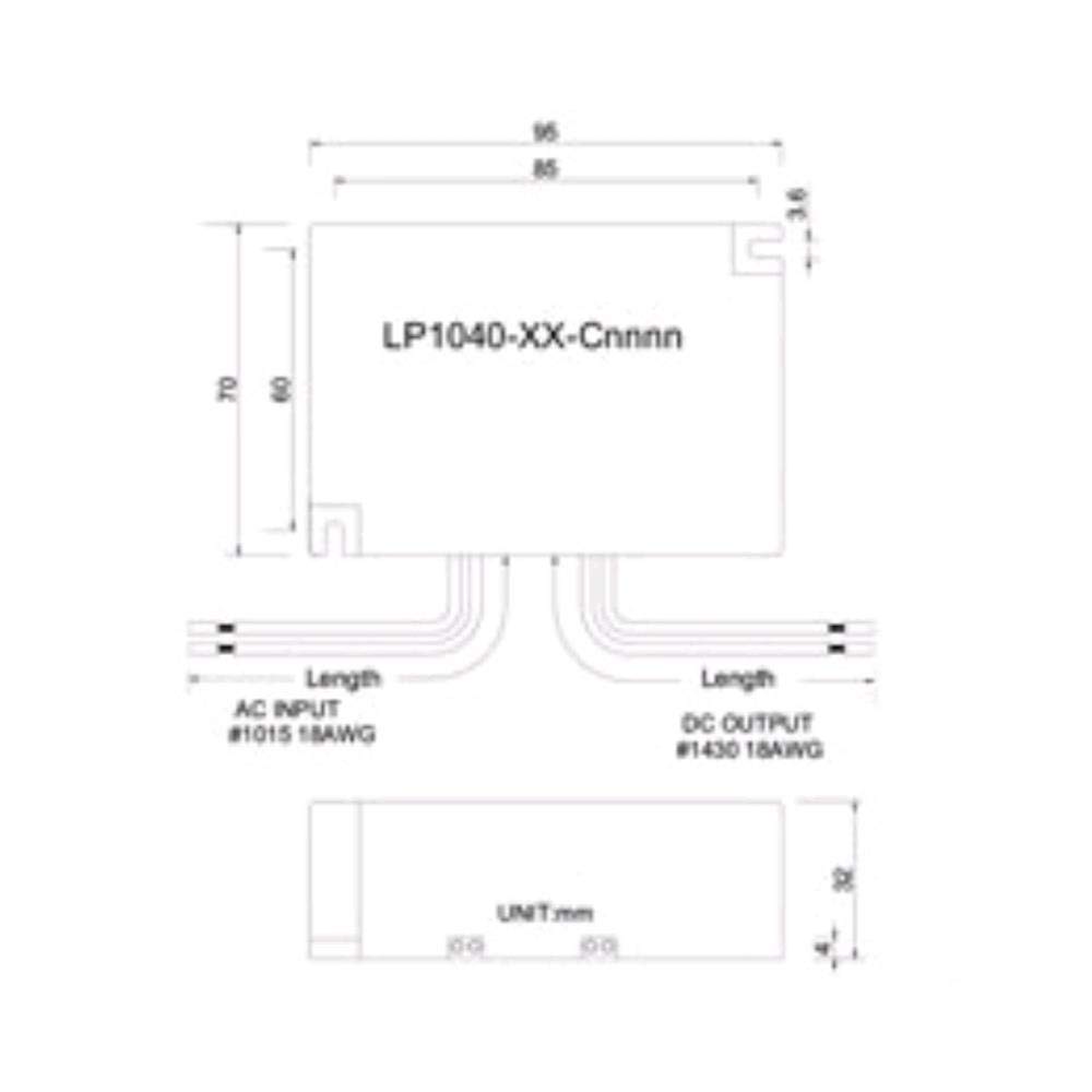40W 1100mA Constant Current LED Driver Power Supply - LP1040-36-C1100 for LED Strip Lights, Signage & Landscape Lighting