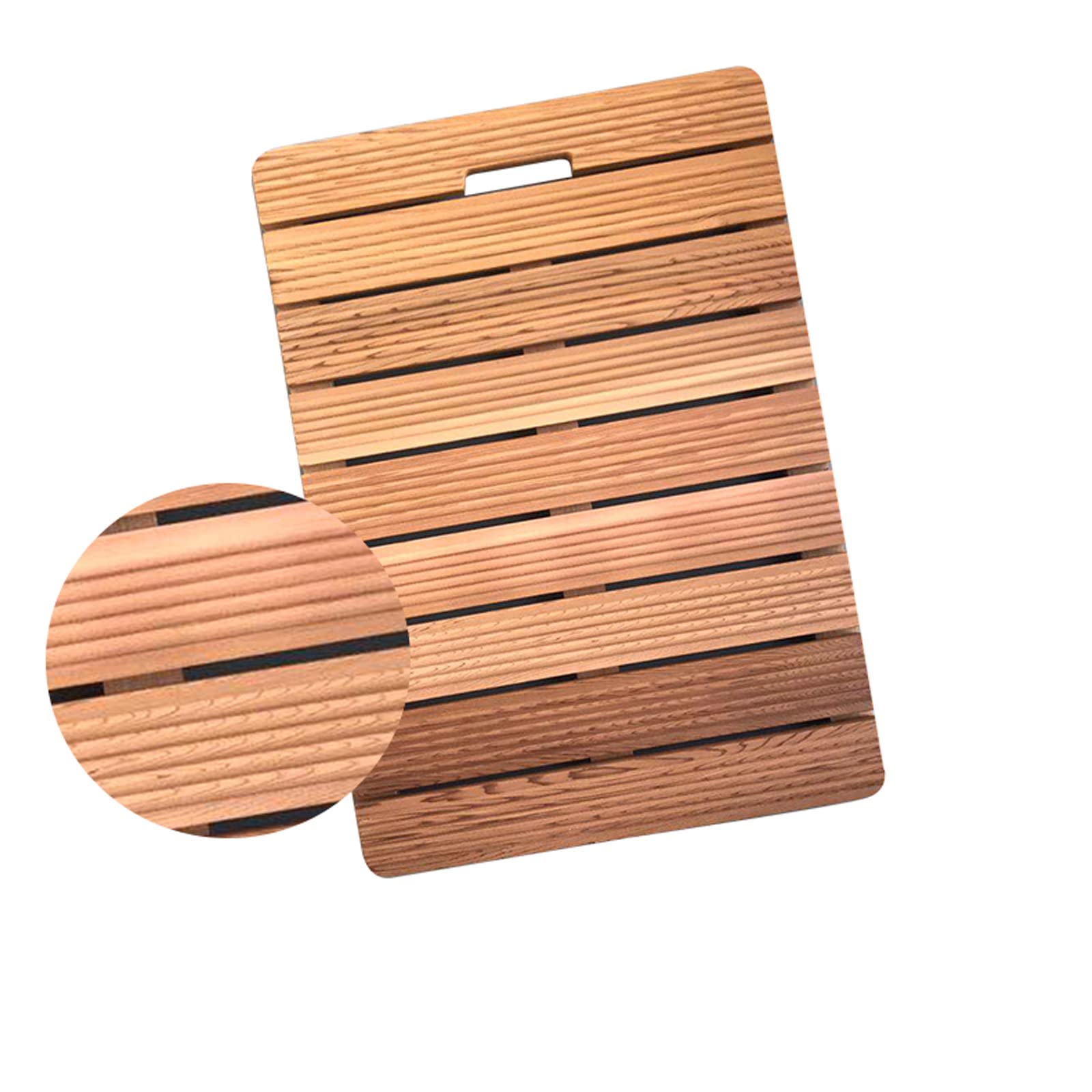 **KDDEON Non-Slip Bamboo Shower Mat - Natural Light Wood Slatted Design, Customizable Bathroom Floor Mat (60x120cm/24x47in) - Perfect for Wet Rooms, Spa, and Bathroom Safety**