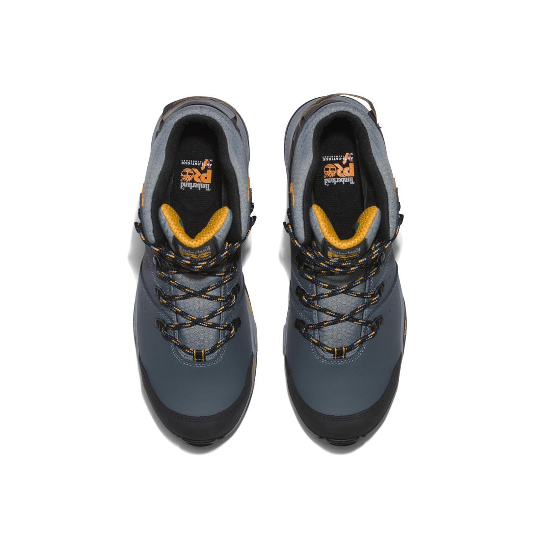 Switchback 6 Inch Composite Toe Waterproof Work Boots for Men - Slip Resistant Safety Shoes with Electrical Hazard Protection - Ideal for Construction, Warehouse & Outdoor Work (Gray)