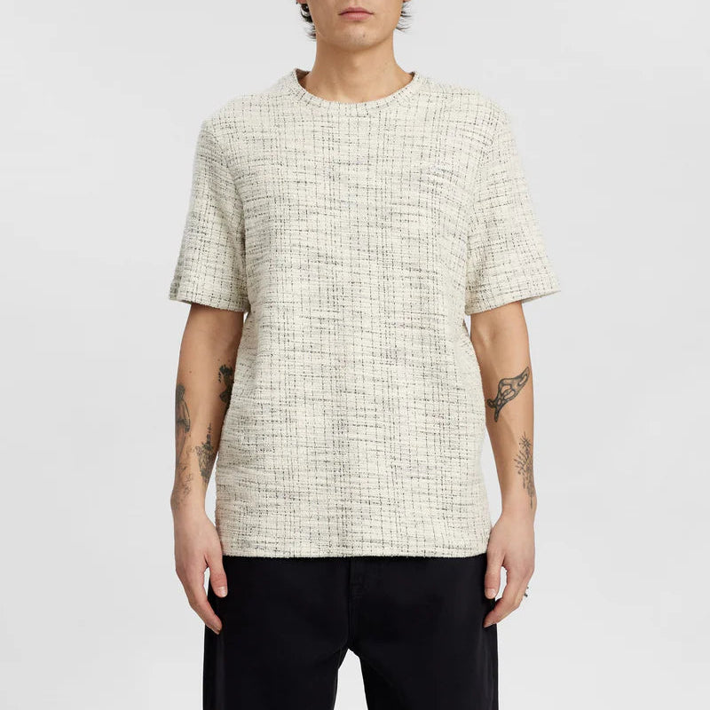 Akkikki Jacquard Tee (Tofu) - Stylish Cotton Blend T-Shirt for Men & Women | Perfect for Casual Wear, Street Fashion & Everyday Outfits