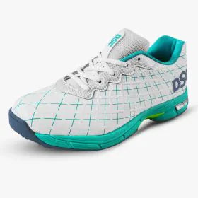 DSC Biffer 22 White & Green Cricket Shoes for Men - Lightweight Comfort & Enhanced Grip for Professional Matches & Practice Sessions