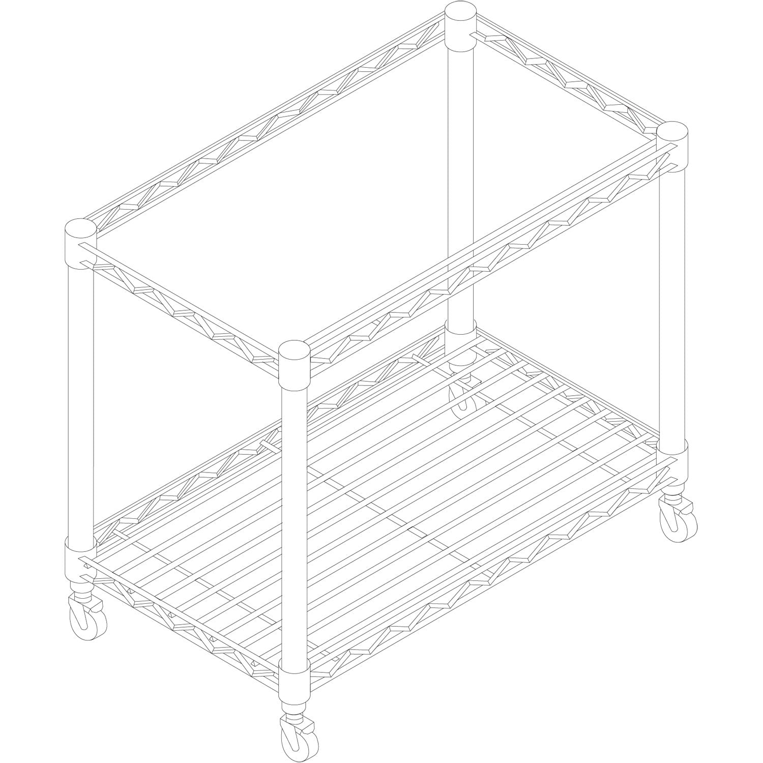 Alera® One Tier Metal File Cart with Side to Side Filing - 1 Shelf & 1 Bin, 24
