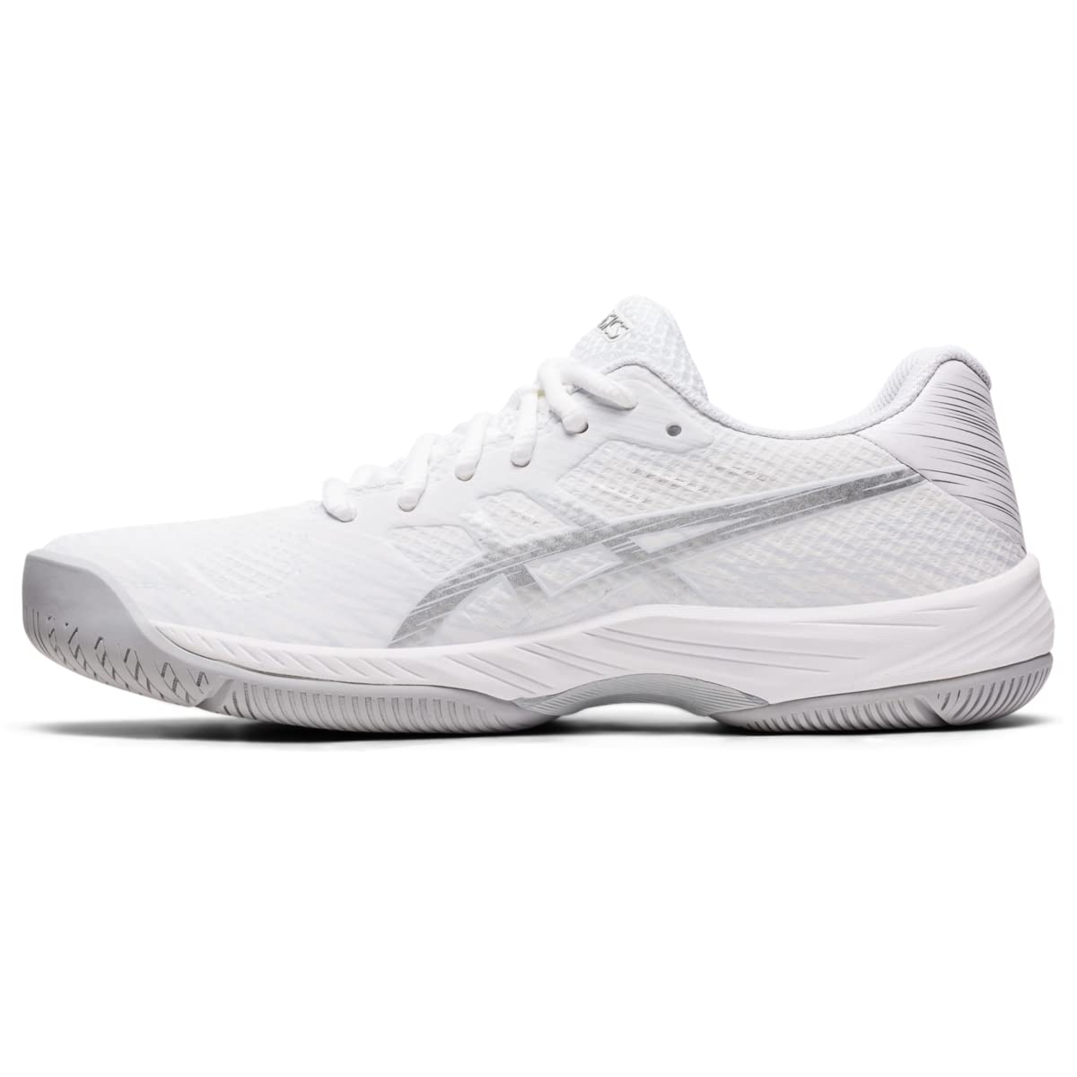 ASICS Women's Gel-Game 9 Tennis Shoes - White/Pure Silver - Size 6.5 - Lightweight & Supportive Court Shoes for Women's Tennis, Training & Casual Wear
