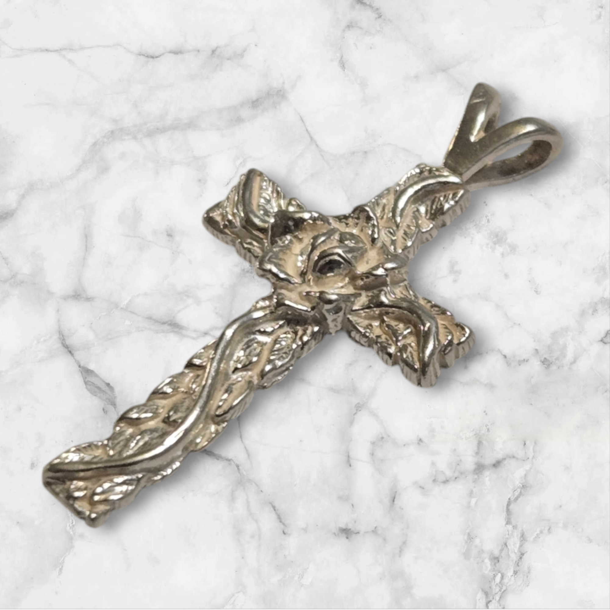 Solid Sterling Silver or 14kt Gold Rose Cross Pendant - Handcrafted in USA - Perfect for Religious Jewelry, Gifts & Everyday Wear