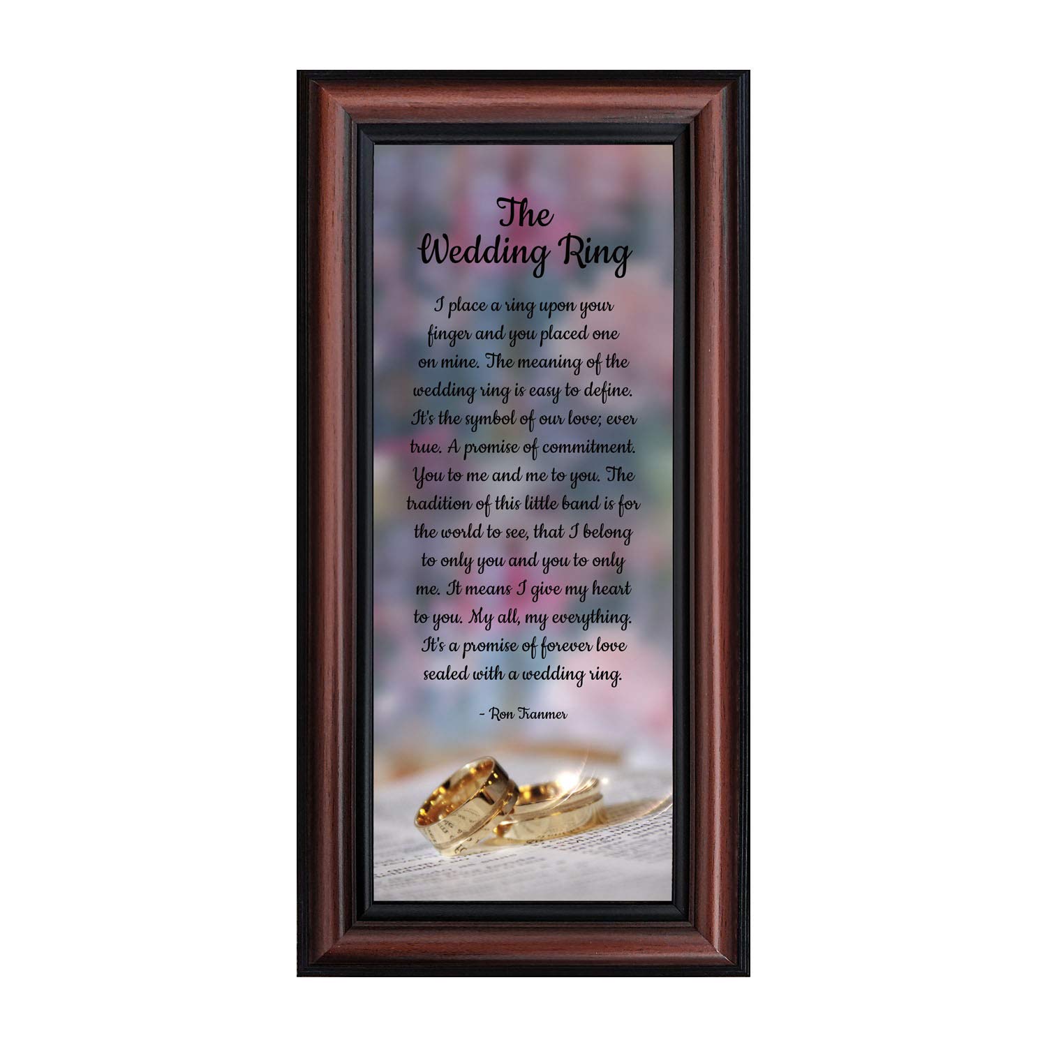 Crossroads Home Décor The Wedding Ring Picture Frame - Romantic Keepsake Gift for Couples, Anniversaries & True Love - Perfect for Wedding Photos, Bedroom Décor & Special Occasions