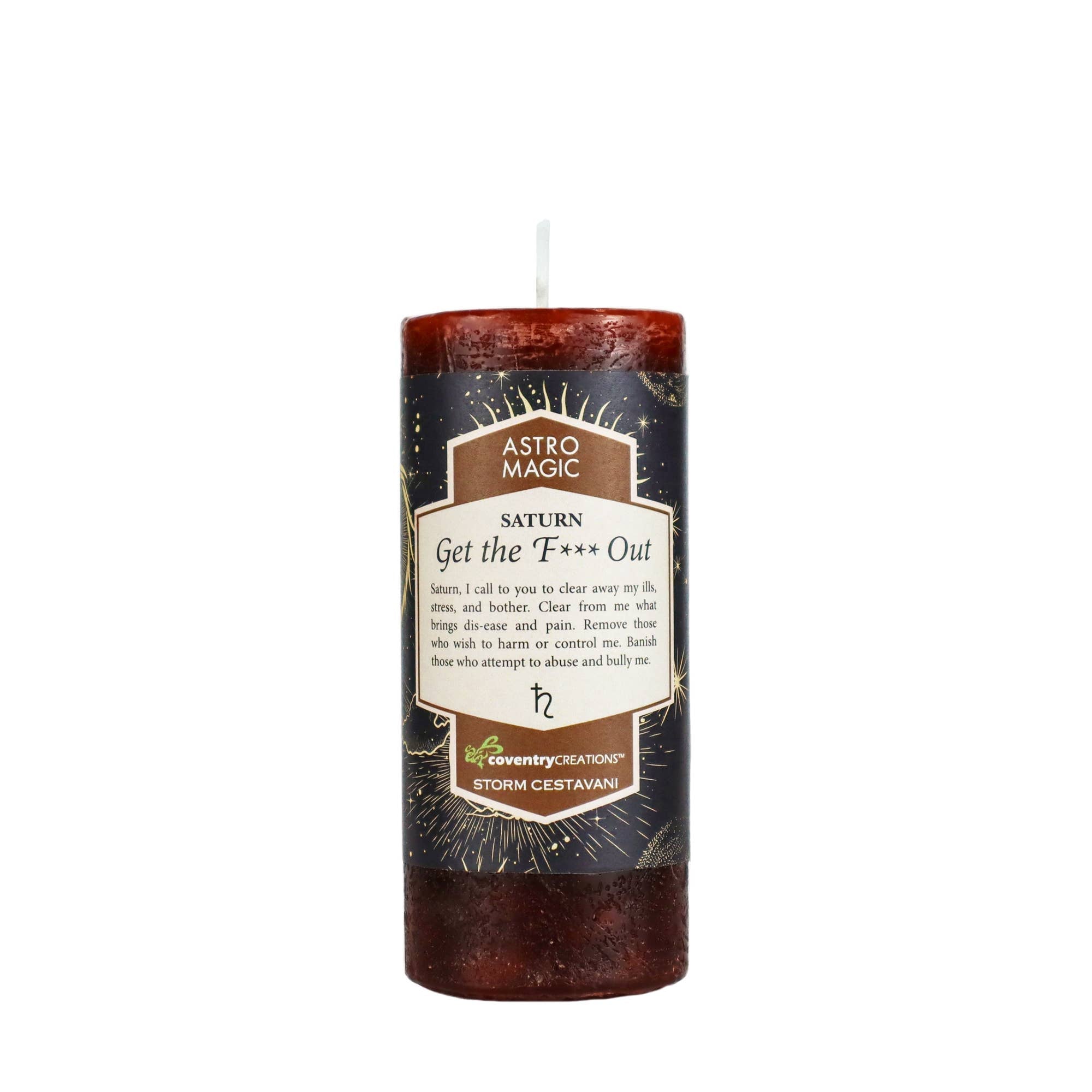 Astro Magic Saturn 'Get the F* Out' Candle - Spiritual Cleansing, Negative Energy Removal, Home & Office Blessing Ritual
