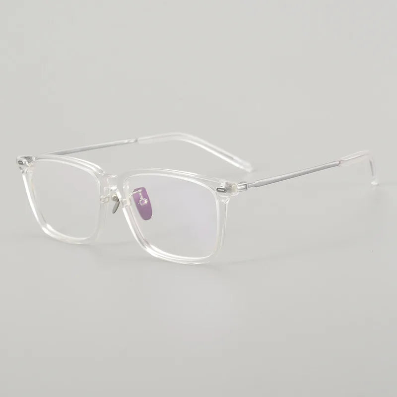 Stylish Unisex Black Acetate & Titanium Square Full Rim Eyeglasses (85mm) - Perfect for Work, Reading & Fashion Accessories