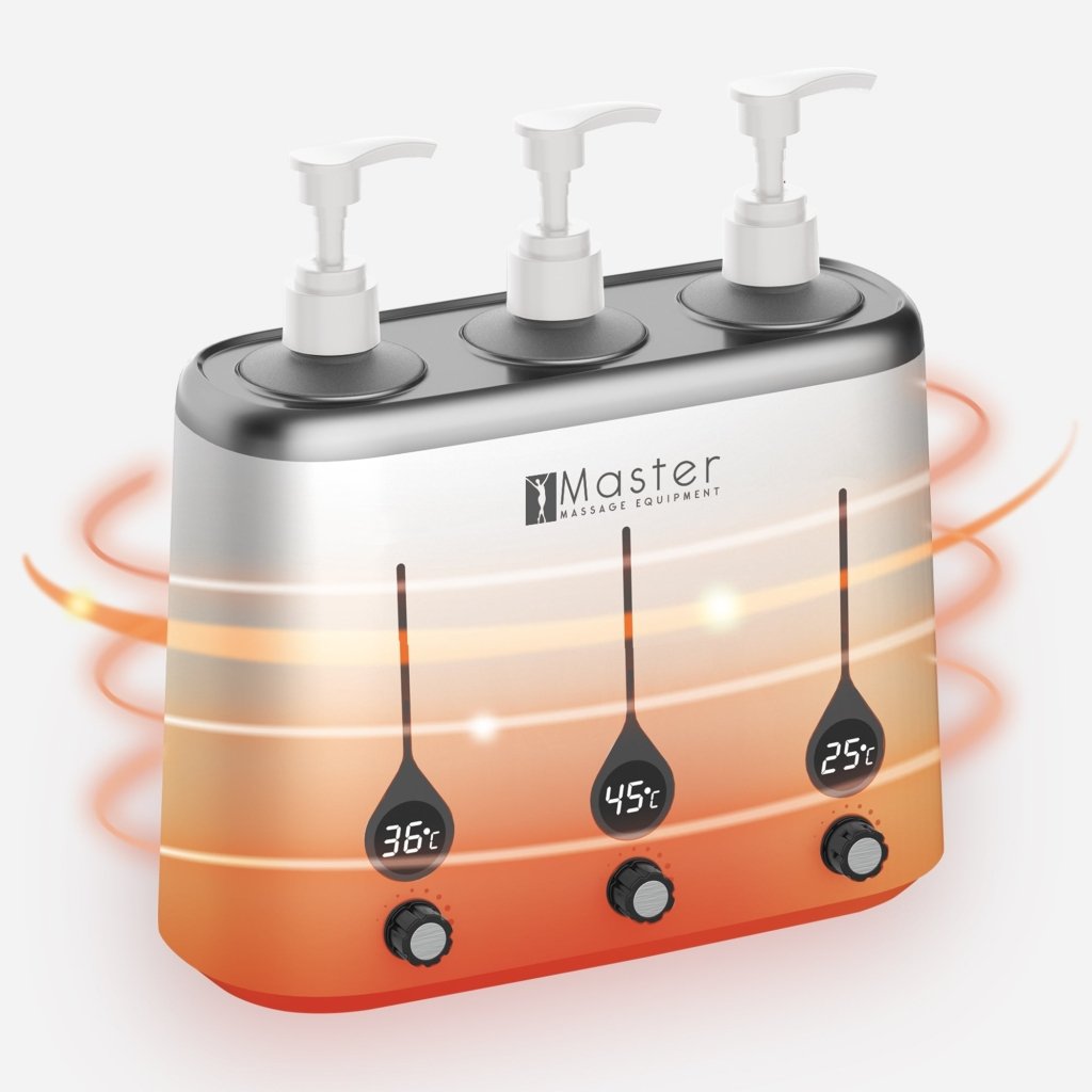 Professional 3-Bottle Heated Massage Oil Warmer & Lotion Dispenser - Fast Warming Body Cream Heater for Spa, Massage Therapy & Home Use - Perfect for Relaxation & Skin Care