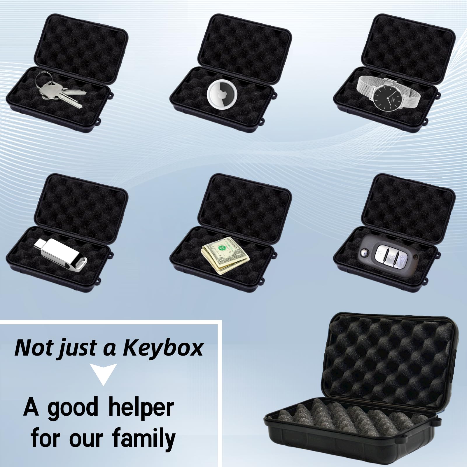 2 Pack Magnetic Car Key Holder - Waterproof Hide-A-Key Box for Indoor & Outdoor Use, Under Vehicle Key Storage Solution (Perfect for Spare Keys, Emergency Access, and Home Security)