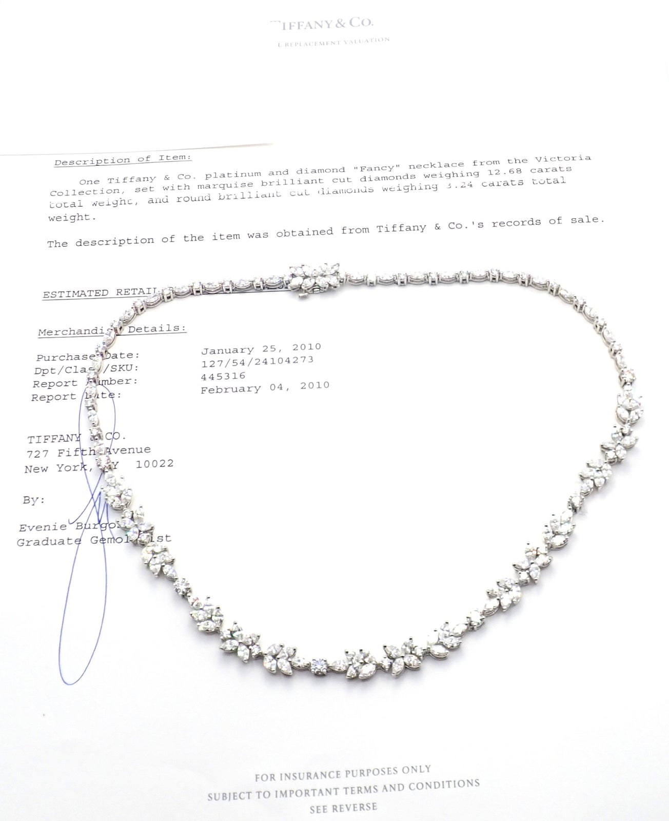 Tiffany & Co Victoria Platinum 15.92 Carat Diamond Mixed Cluster Necklace - Elegant Jewelry for Weddings, Anniversaries & Special Occasions
