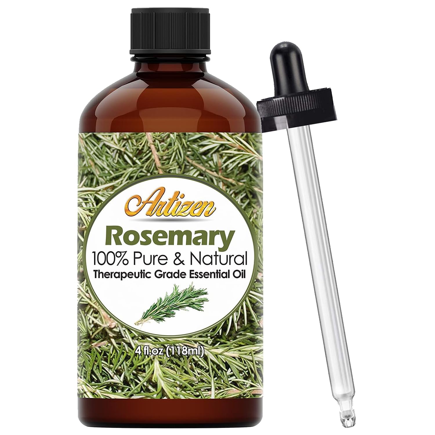 Artizen 4oz Rosemary Essential Oil - 100% Pure Therapeutic Grade Aromatherapy Oil for Diffusers, Massage & Skin Care (4 Fluid Ounces)