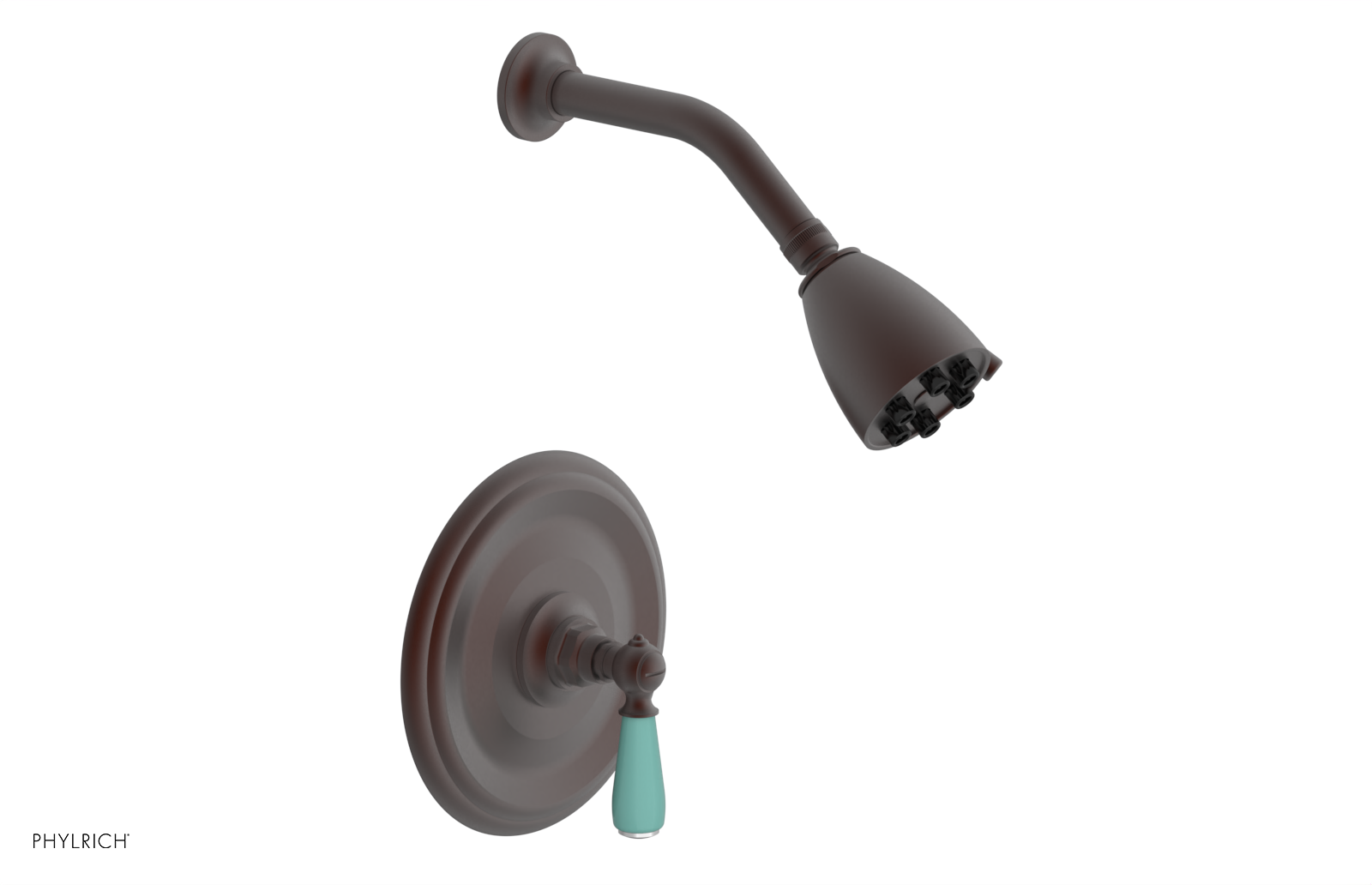 Jamestown Pressure Balance Shower Set with Lever Handle & Turquoise Accents - Model 165-22 | Modern Bathroom Fixture for Spa-Like Shower Experience