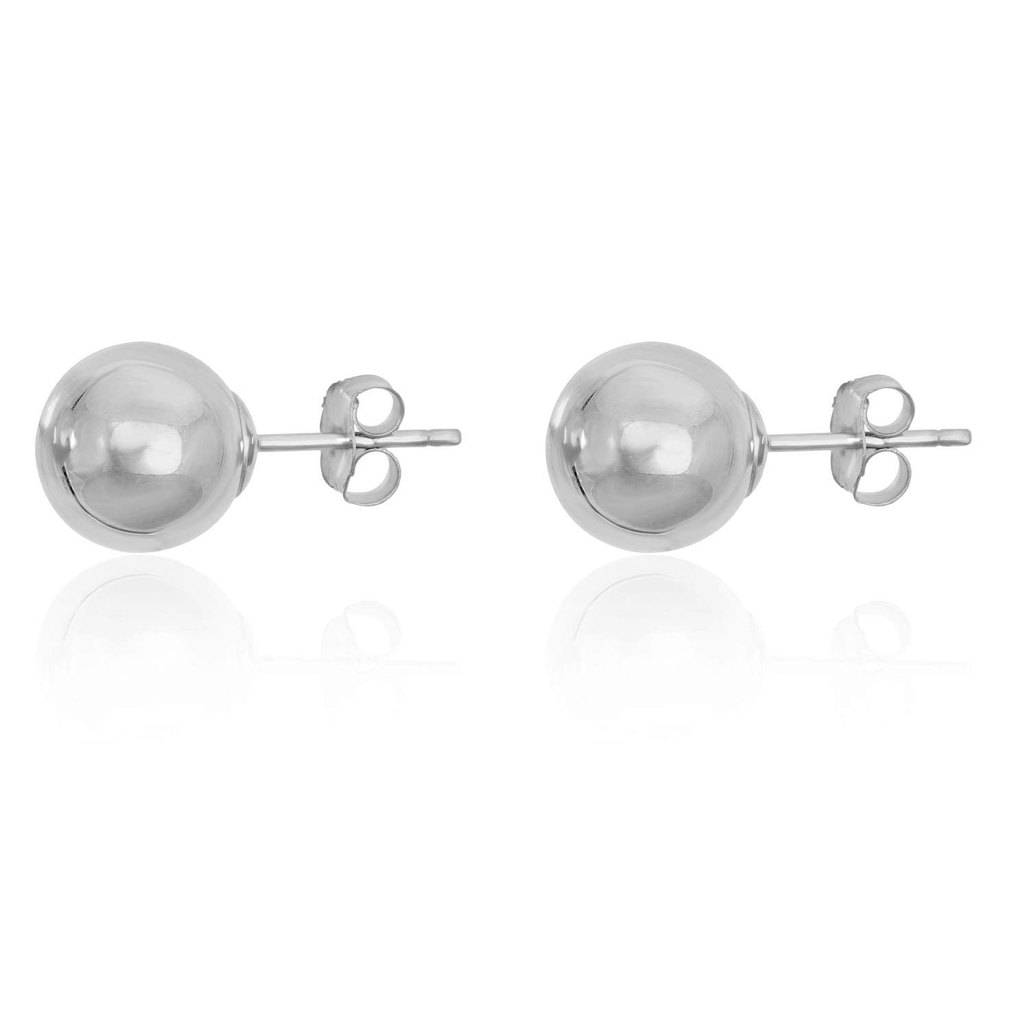 AVORA 925 Sterling Silver Polished Ball Stud Earrings for Women - Hypoallergenic Elegant Jewelry Gift for Everyday Wear & Special Occasions