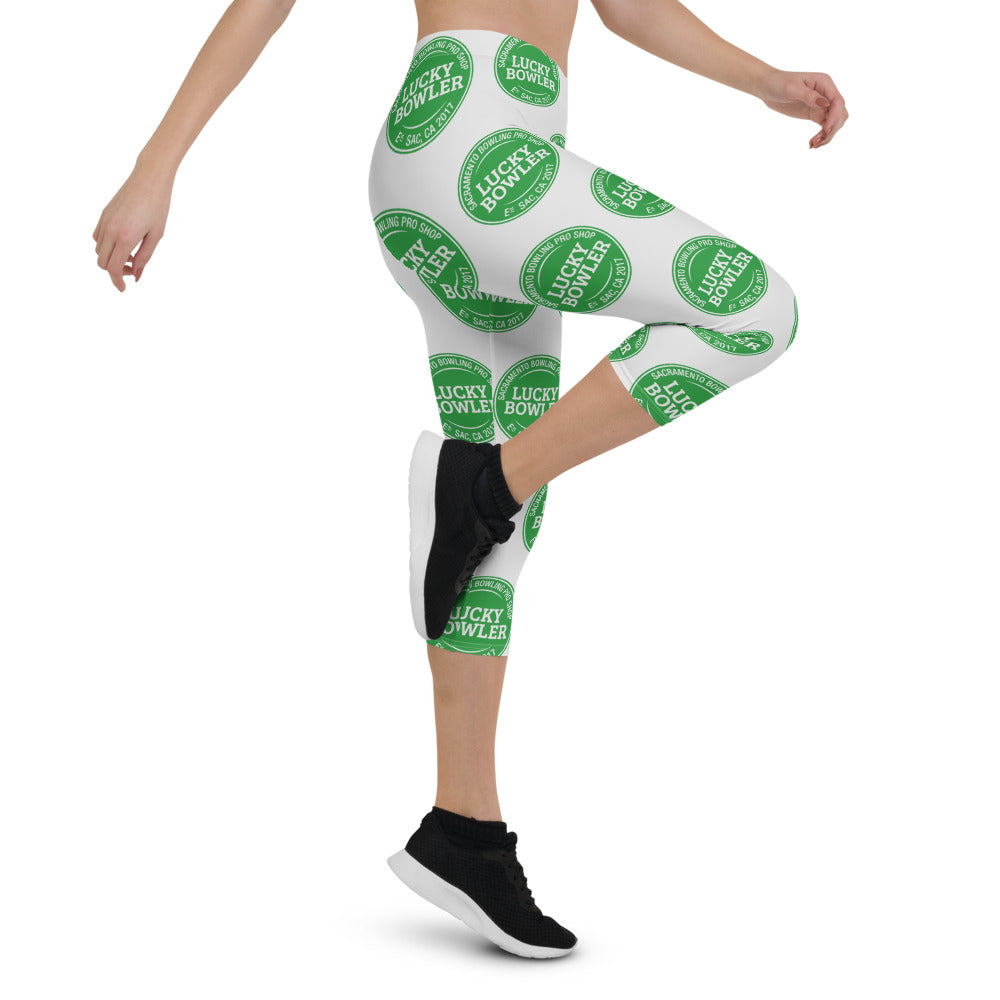 Lucky Bowler Leggings for Women - Light Gray Yoga Pants with High Waist & Stretchy Fabric - Perfect for Yoga, Gym, Running & Casual Wear